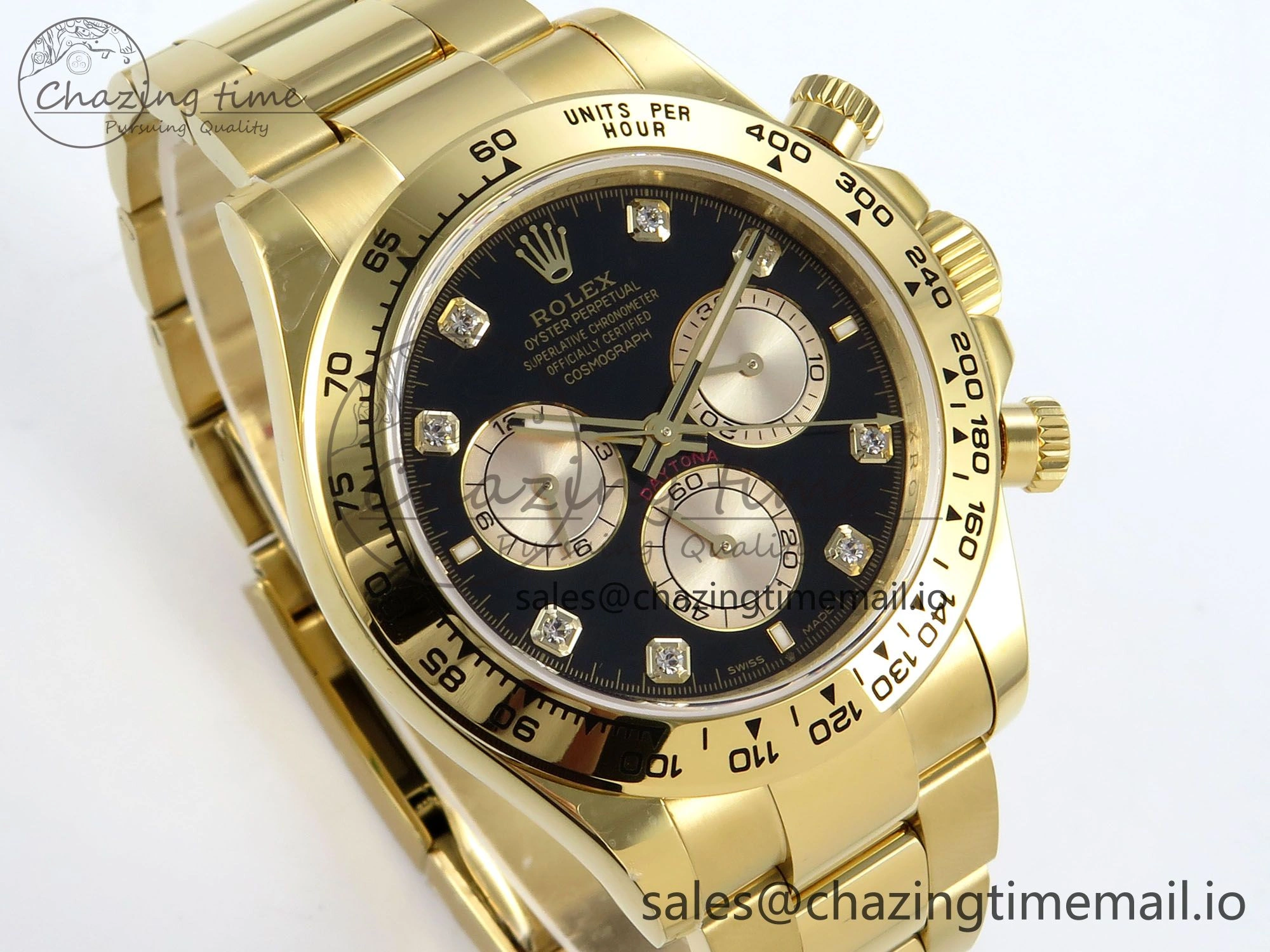 Effortless Daytona 126508 QF 1:1 Best Edition Black YG Diamonds Dial on YG Braclet SH4131 V 710
