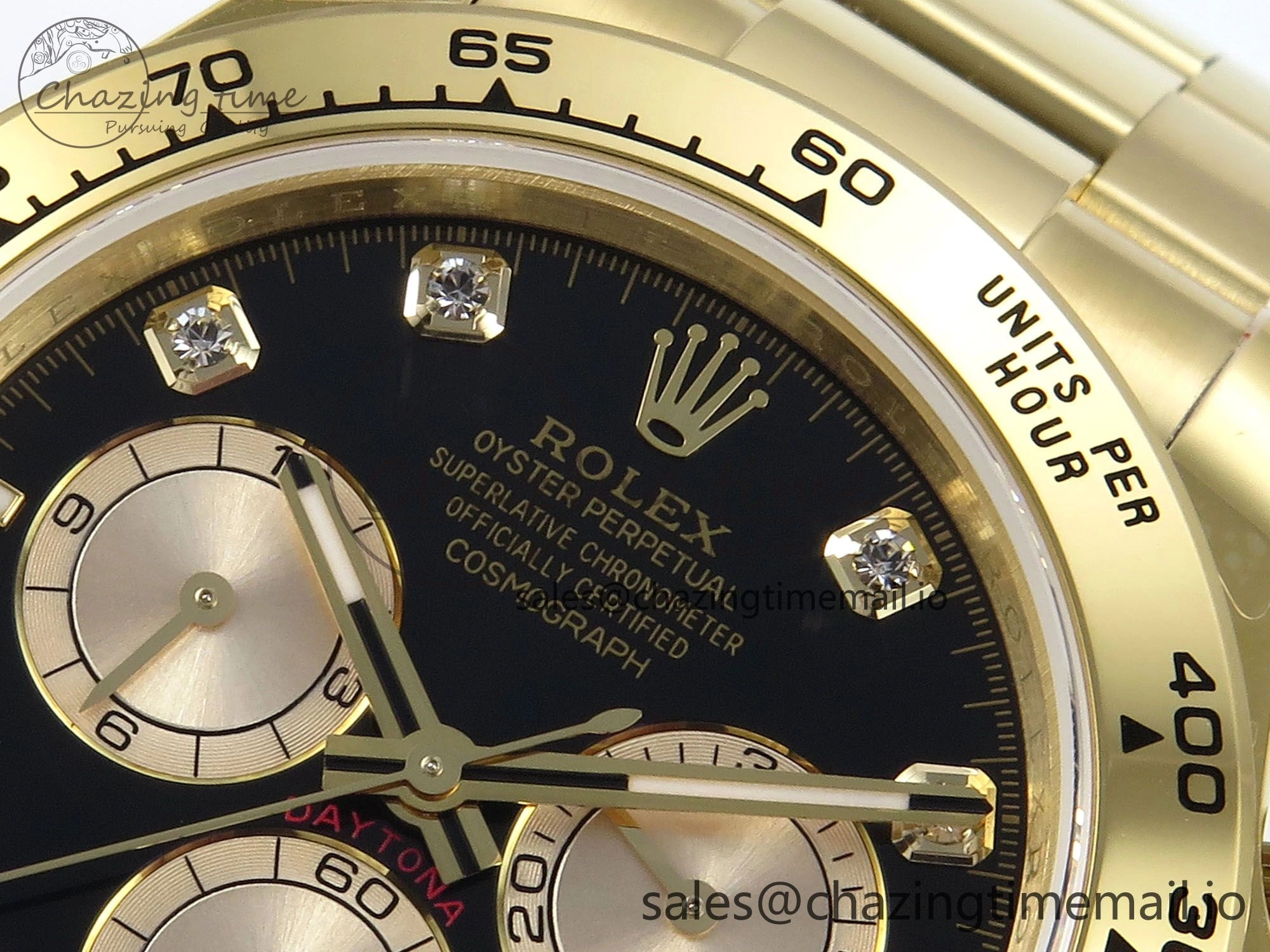Effortless Daytona 126508 QF 1:1 Best Edition Black YG Diamonds Dial on YG Braclet SH4131 V 710