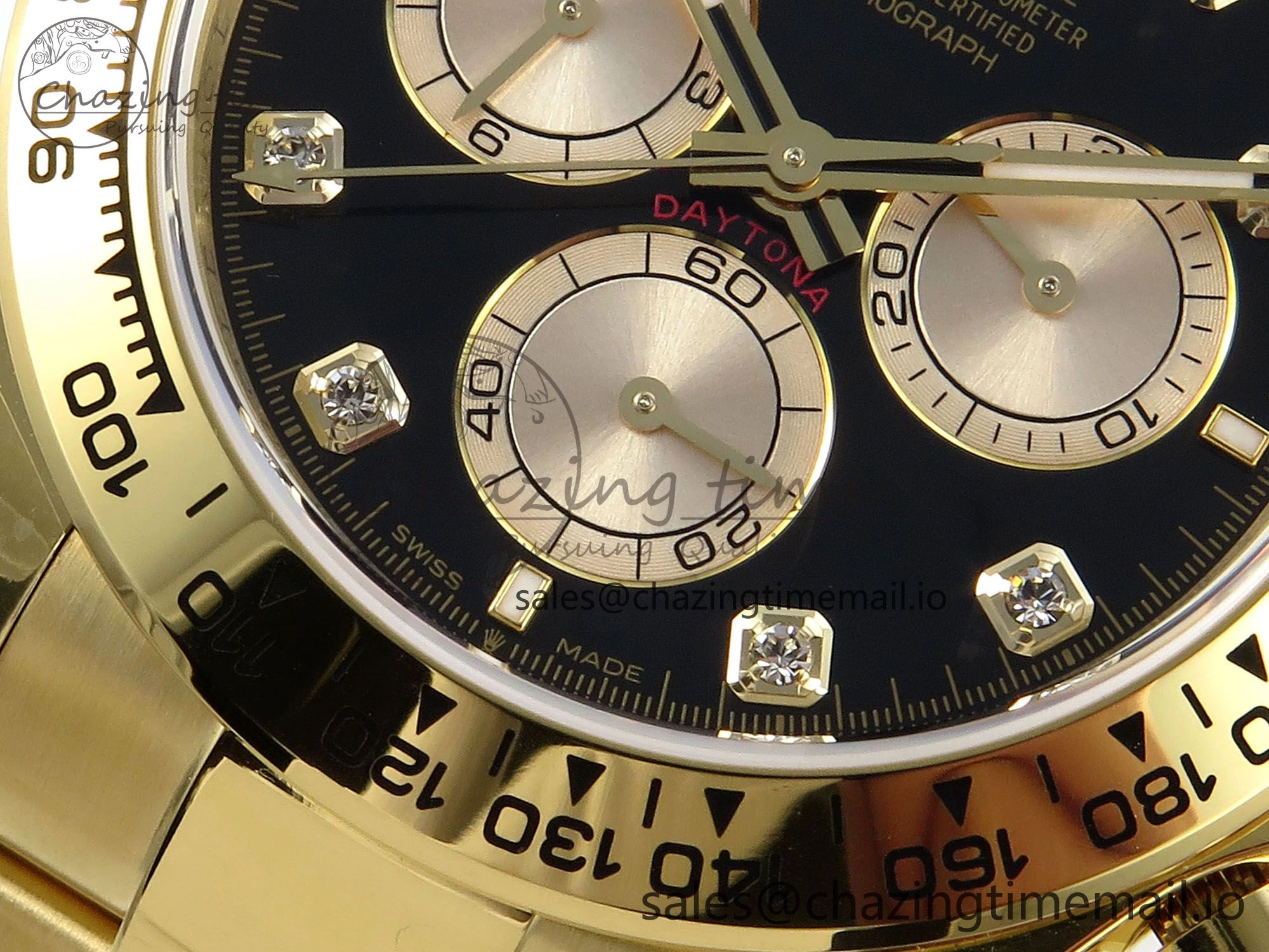 Effortless Daytona 126508 QF 1:1 Best Edition Black YG Diamonds Dial on YG Braclet SH4131 V 710