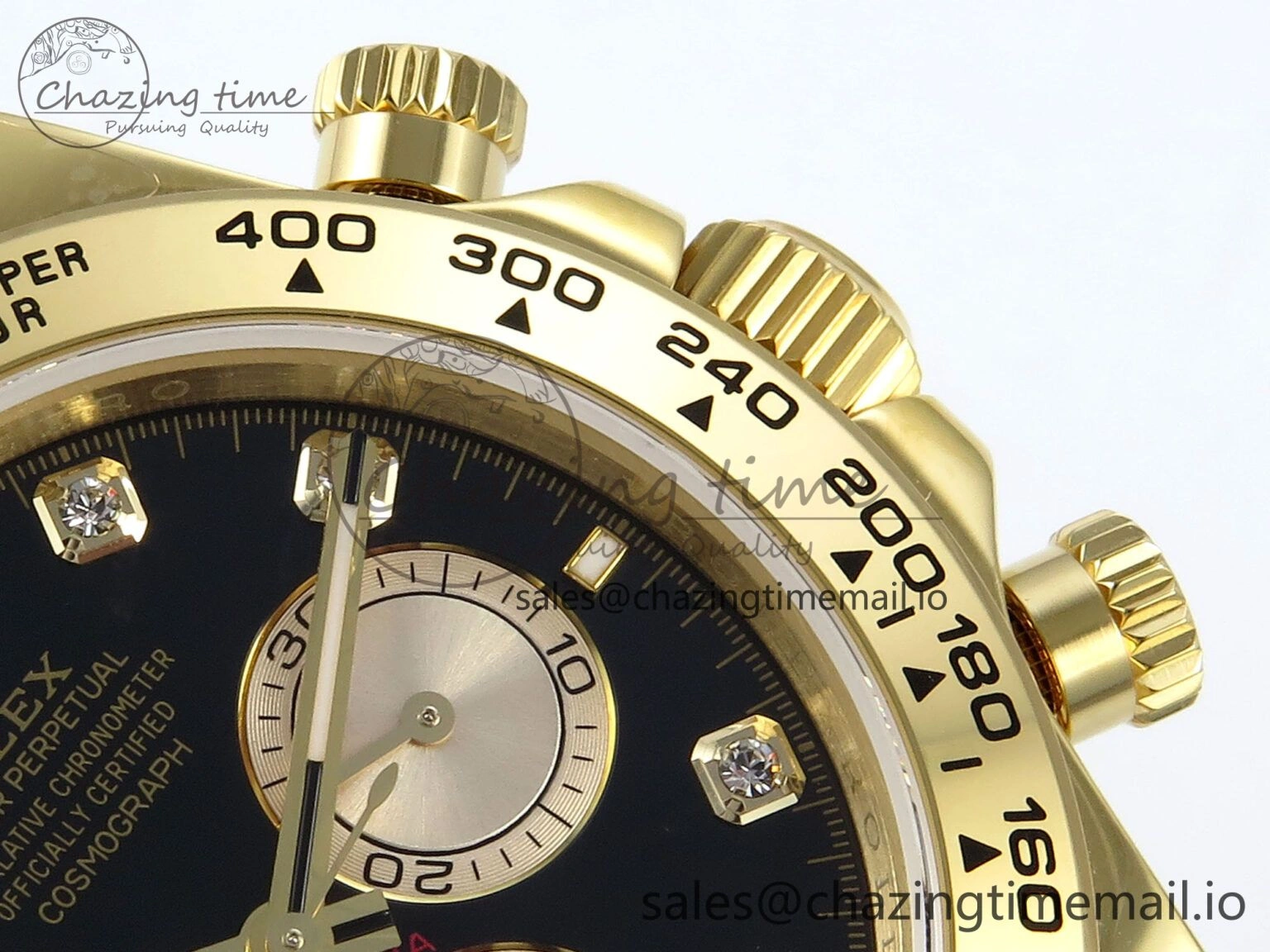 Effortless Daytona 126508 QF 1:1 Best Edition Black YG Diamonds Dial on YG Braclet SH4131 V 710