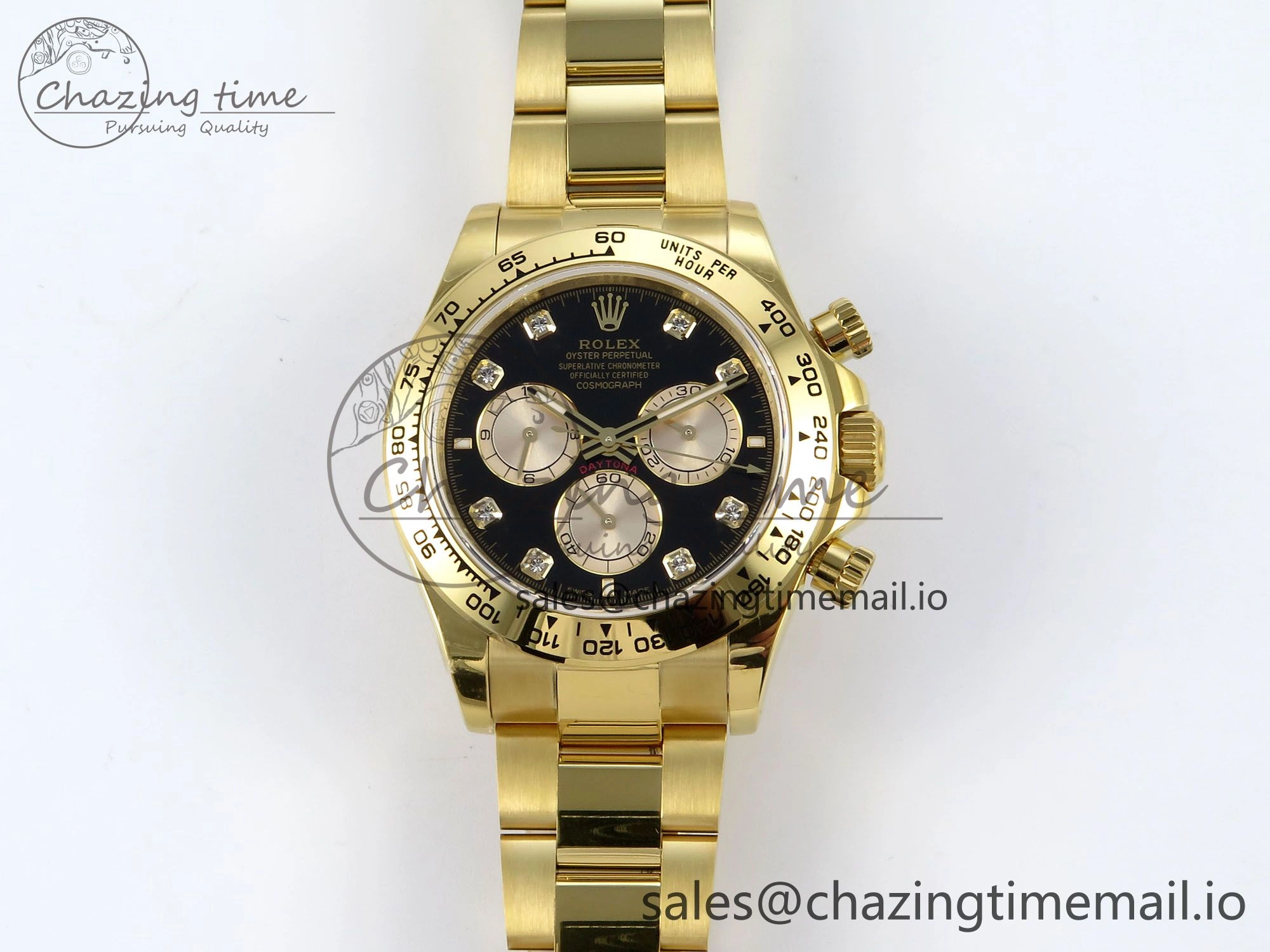 Effortless Daytona 126508 QF 1:1 Best Edition Black YG Diamonds Dial on YG Braclet SH4131 V 710