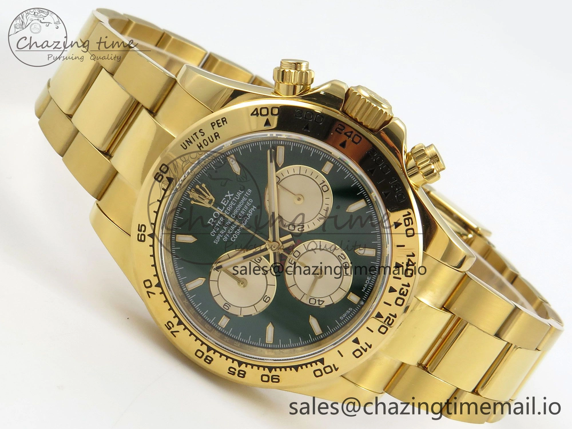 Daytona 126508 QF 1:1 Best Edition Green Dial Stick Markers On YG Bracelet SH4131 V6（Gain Weight） GoAnywhere 109