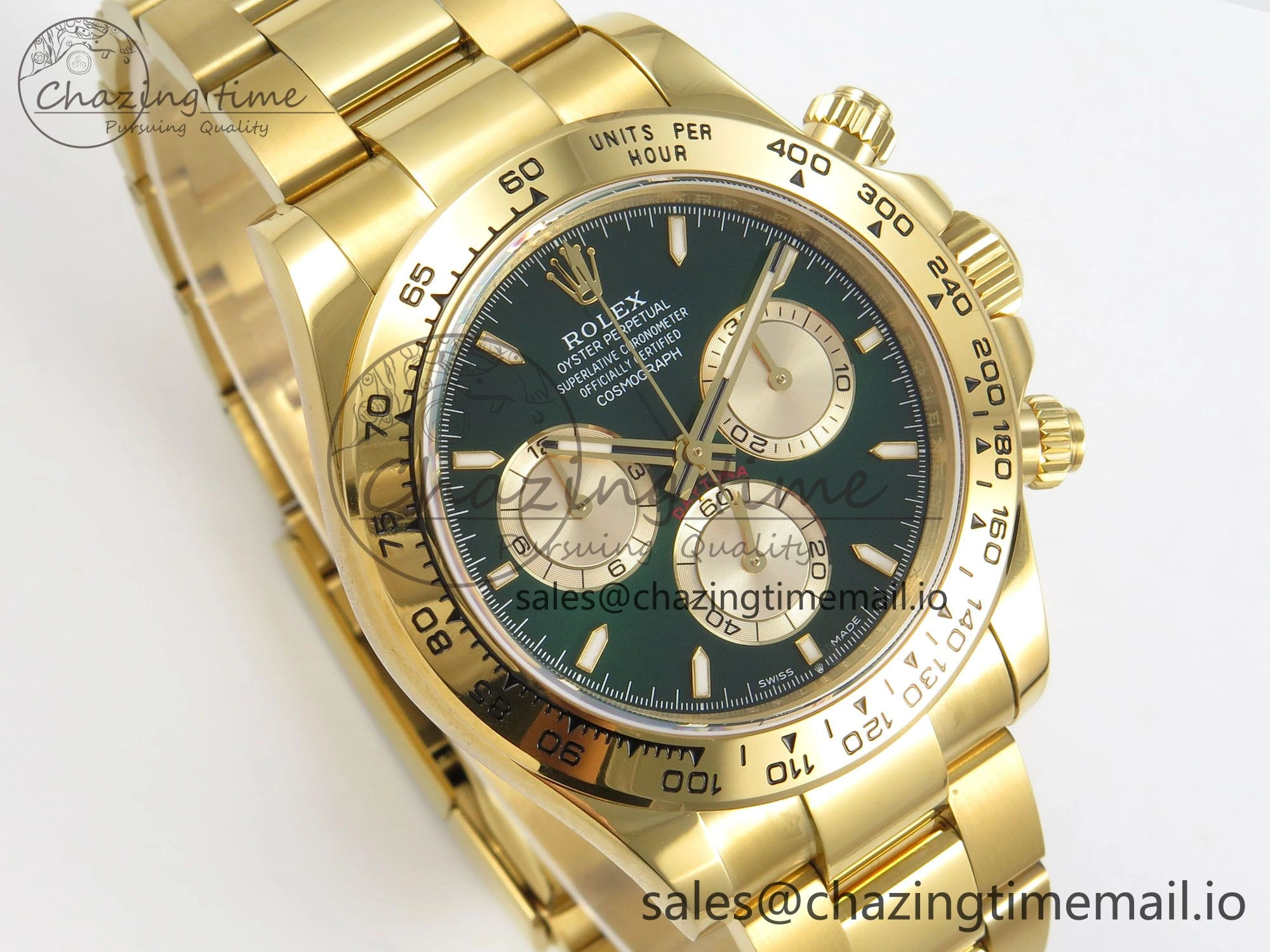 Daytona 126508 QF 1:1 Best Edition Green Dial Stick Markers On YG Bracelet SH4131 V6（Gain Weight） GoAnywhere 109