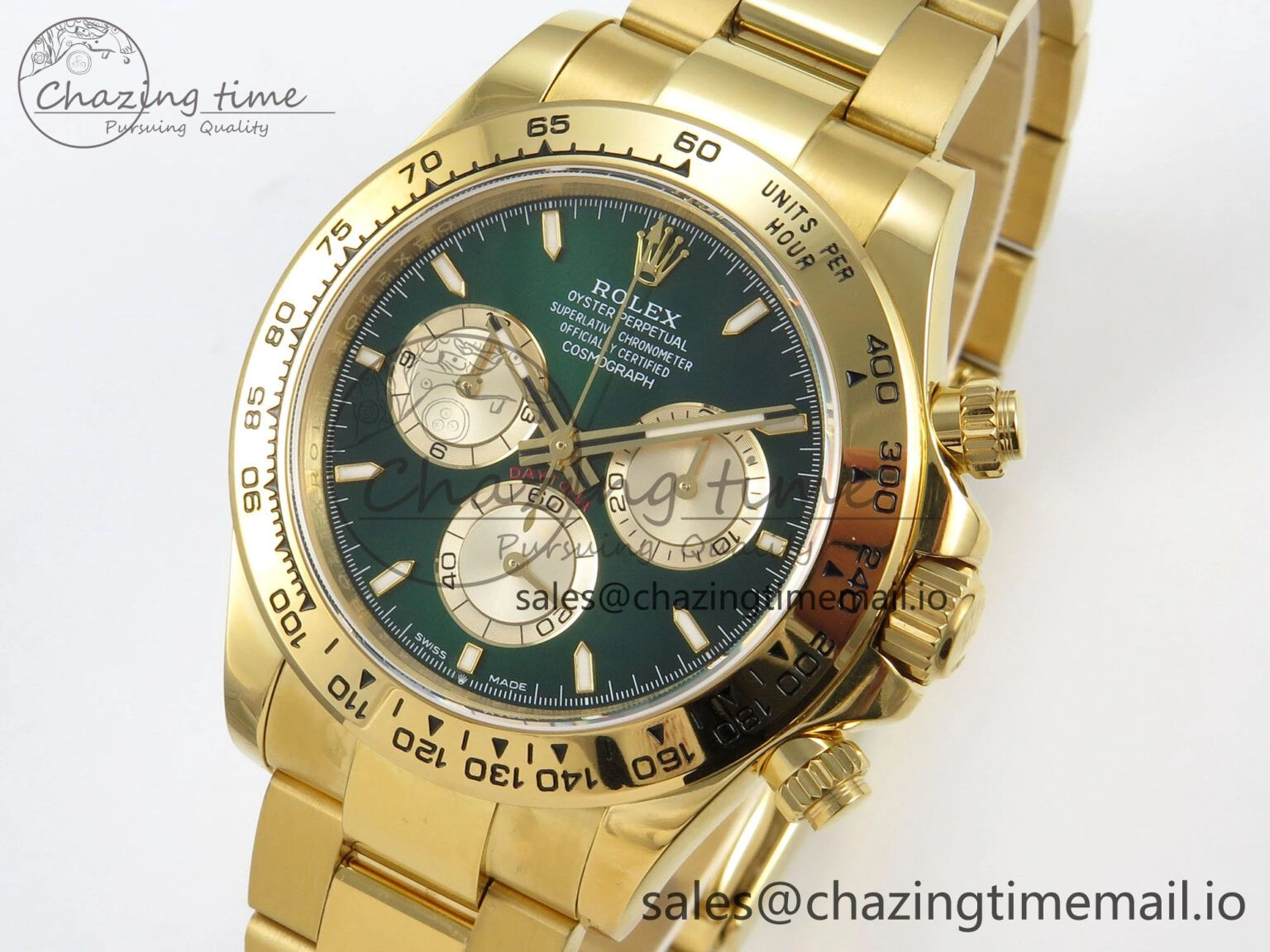 Daytona 126508 QF 1:1 Best Edition Green Dial Stick Markers On YG Bracelet SH4131 V6（Gain Weight） GoAnywhere 109