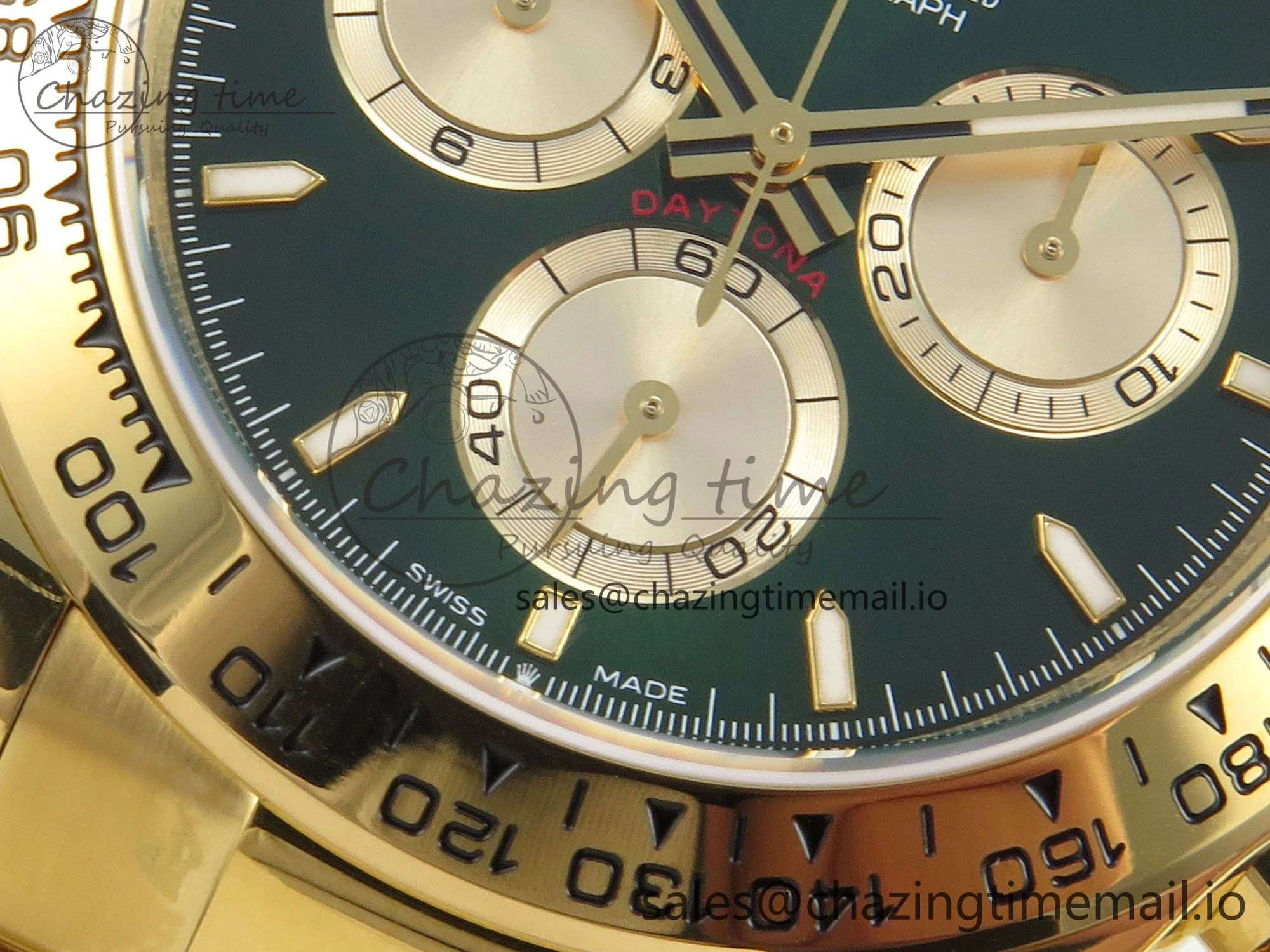 Daytona 126508 QF 1:1 Best Edition Green Dial Stick Markers On YG Bracelet SH4131 V6（Gain Weight） GoAnywhere 109