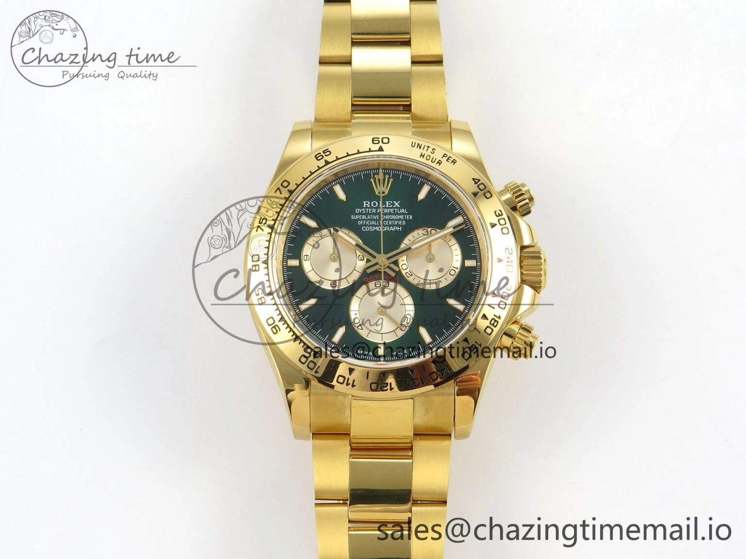 Daytona 126508 QF 1:1 Best Edition Green Dial Stick Markers On YG Bracelet SH4131 V6（Gain Weight） GoAnywhere 109