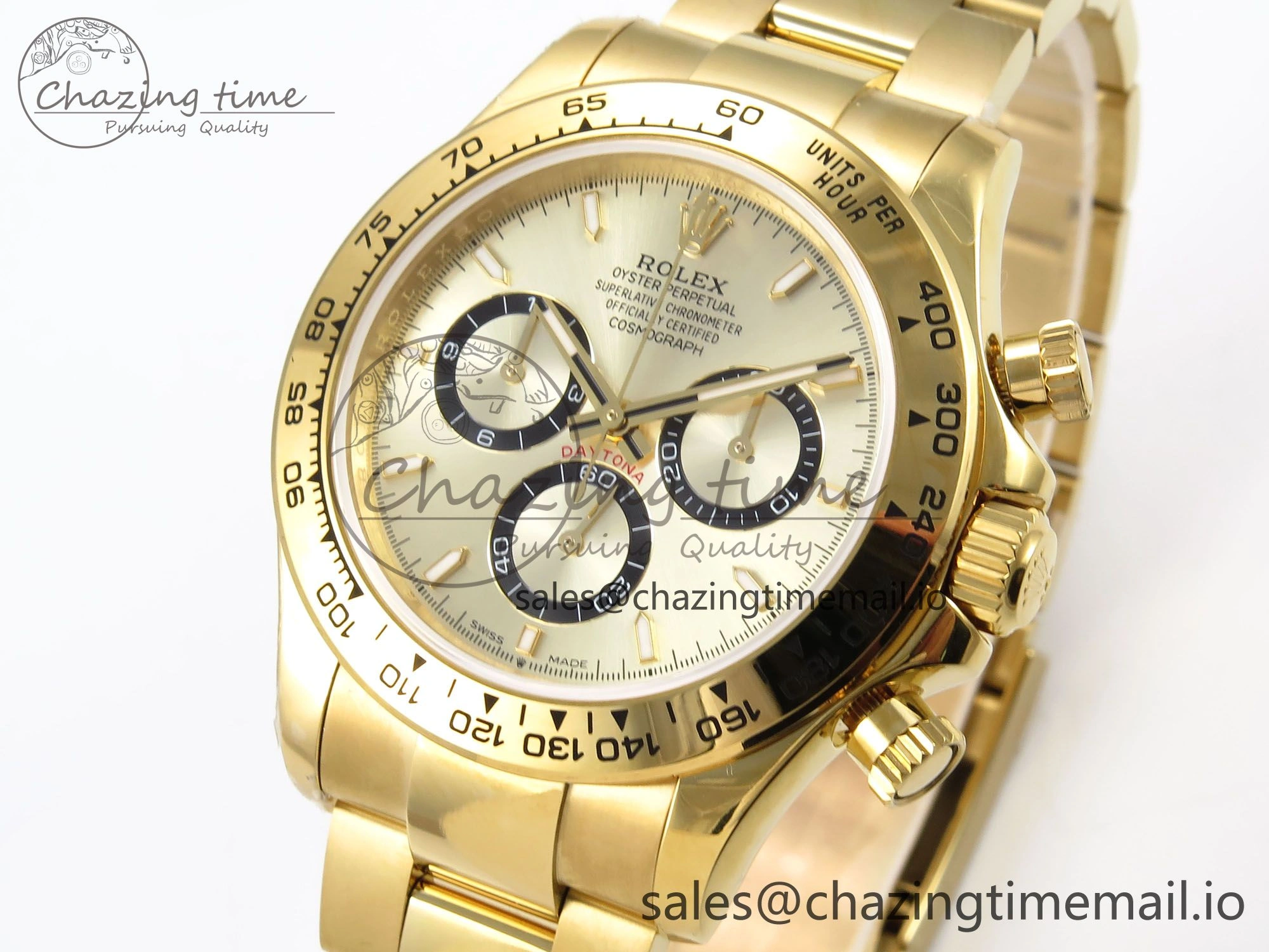 Daytona 126508 QF 1:1 Best Edition YG Black Dial on YG Bracelet SH4131 V6 (Gain Weight） TravelReady 1008