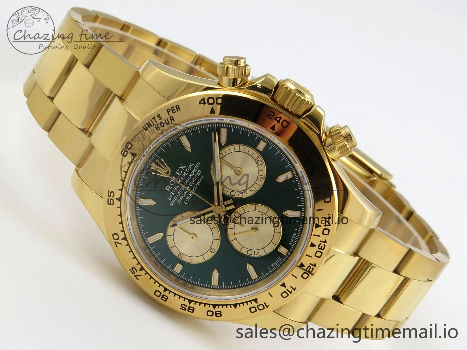 Daytona 126508 SWF 1:1 Best Edition Green Dial Stick Markers On YG Bracelet SH4131（Gain Weight） Colorful 107