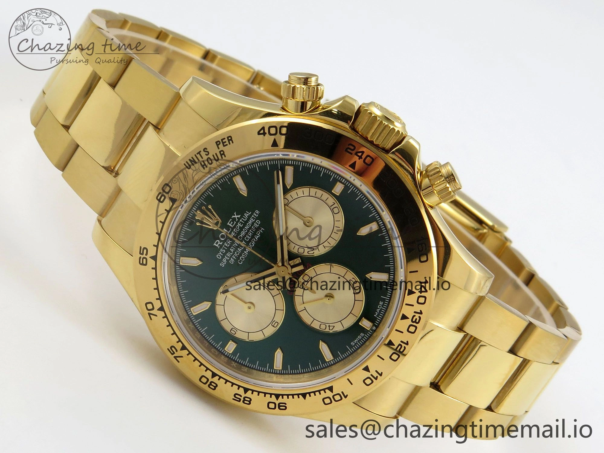 Daytona 126508 SWF 1:1 Best Edition Green Dial Stick Markers On YG Bracelet SH4131（Gain Weight） Colorful 107