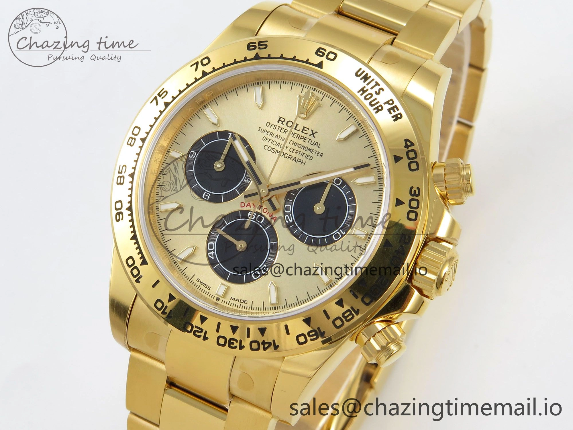 NewStyle Daytona 126508 VSF 1:1 Best Edition YG Dial Black Subdial On Oyster Bracelet DD4131(Gain Weight) 47