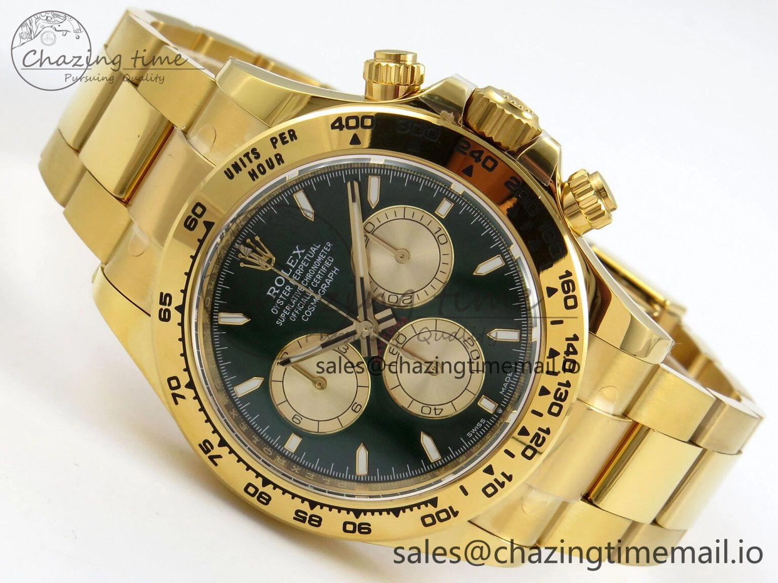 Daytona 126508 YG APSF 1:1 Best Edition Green Dial Stick Markers On 904L YG Bracelet SH Functional 117