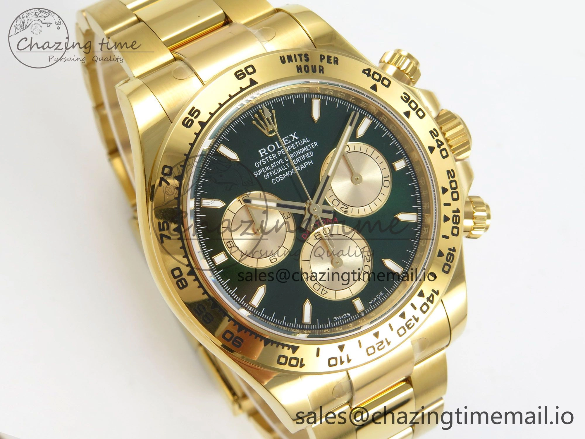 Daytona 126508 YG APSF 1:1 Best Edition Green Dial Stick Markers On 904L YG Bracelet SH Functional 117