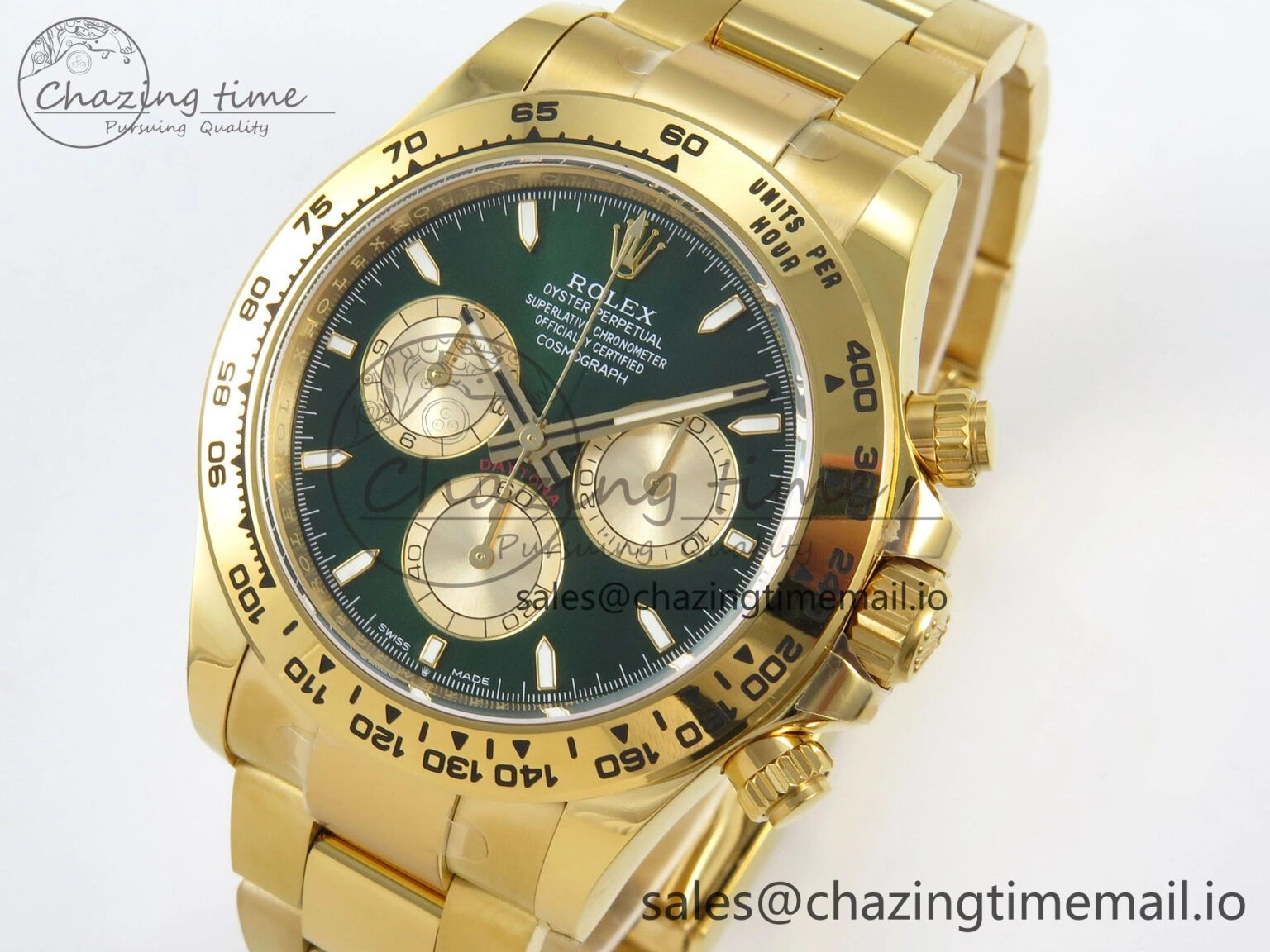 Daytona 126508 YG APSF 1:1 Best Edition Green Dial Stick Markers On 904L YG Bracelet SH Functional 117