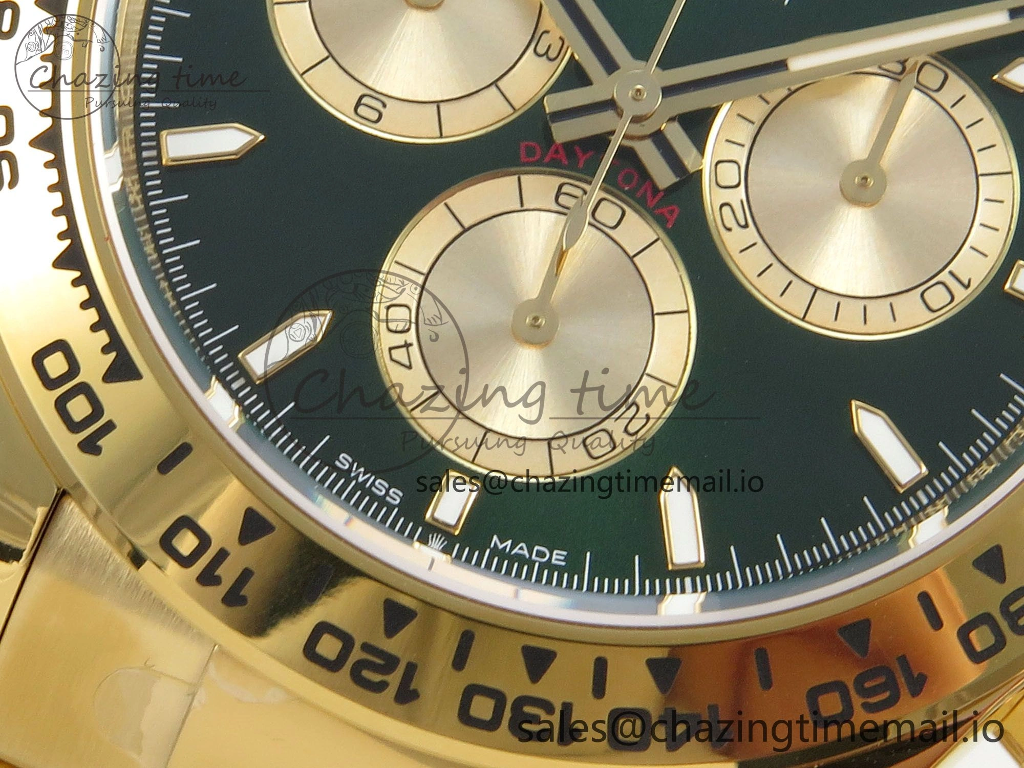 Daytona 126508 YG APSF 1:1 Best Edition Green Dial Stick Markers On 904L YG Bracelet SH Functional 117