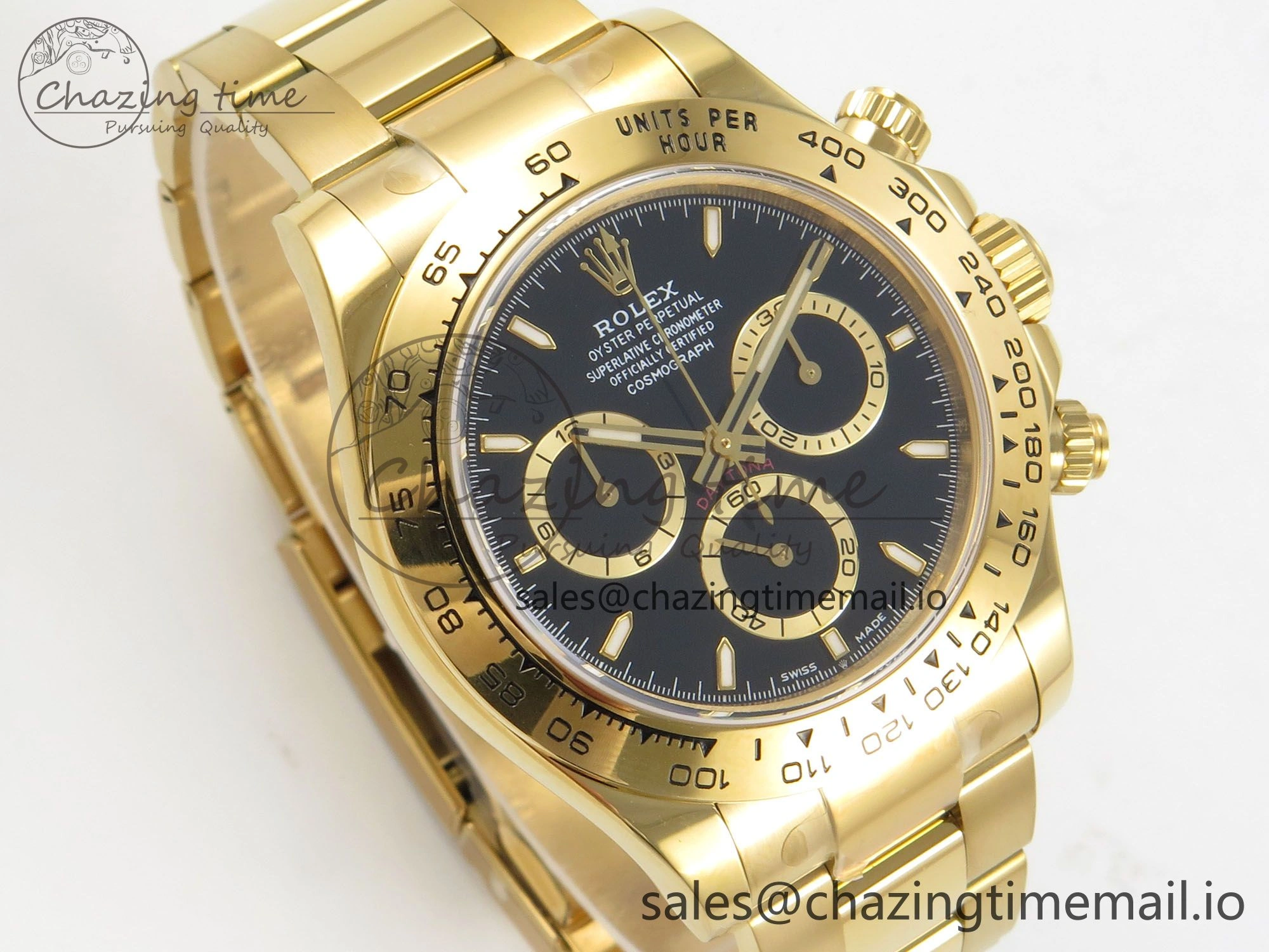 Daytona 126508 YG Clean 1:1 Best Edition Black Dial on YG Bracelet Super Clone DD Functional 4244