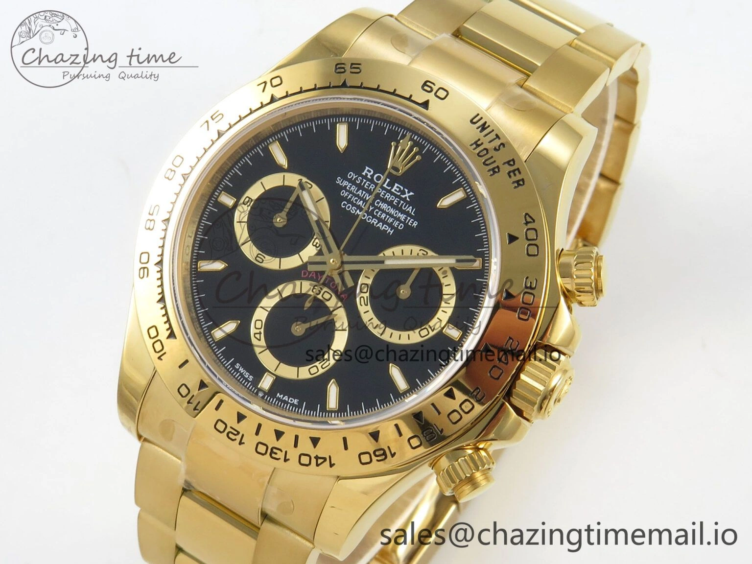 Daytona 126508 YG Clean 1:1 Best Edition Black Dial on YG Bracelet Super Clone DD Functional 4244