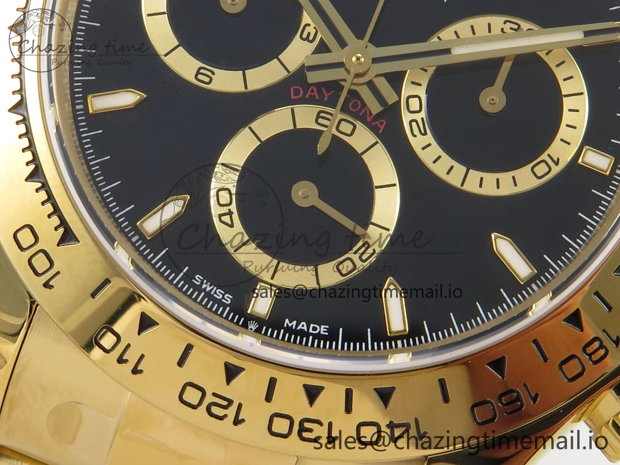 Daytona 126508 YG Clean 1:1 Best Edition Black Dial on YG Bracelet Super Clone DD Functional 4244