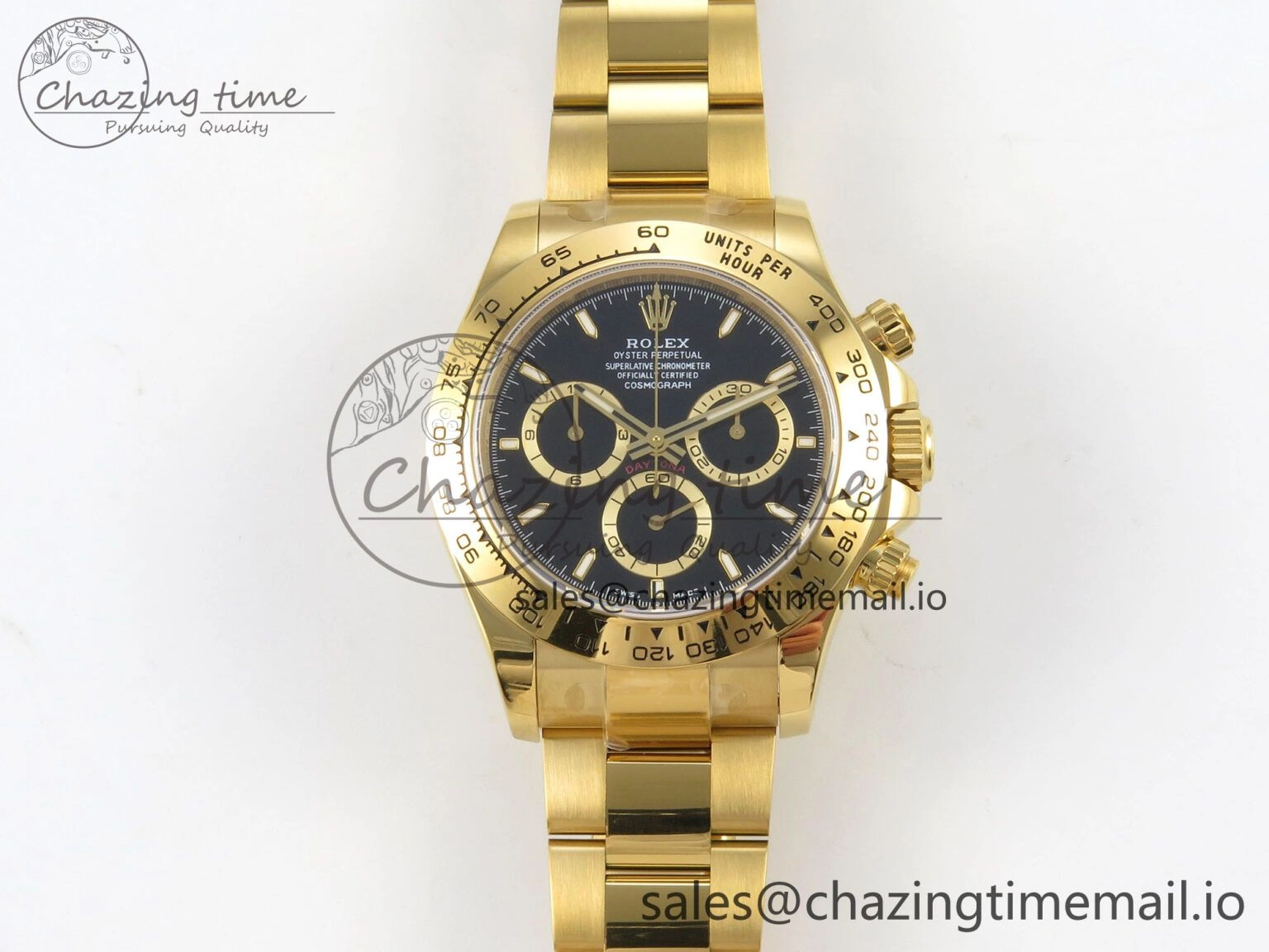 Daytona 126508 YG Clean 1:1 Best Edition Black Dial on YG Bracelet Super Clone DD Functional 4244