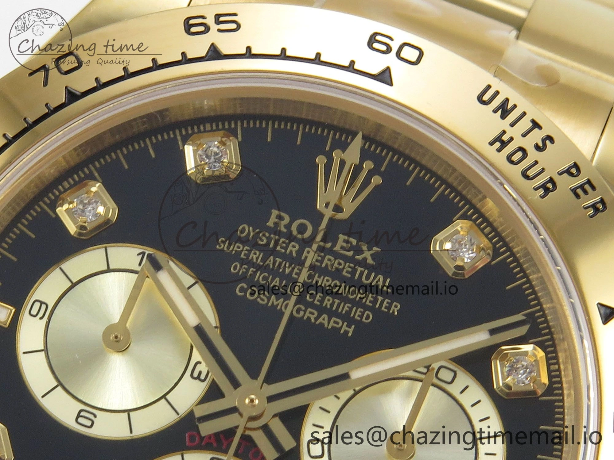 Soft Daytona 126508 YG Clean 1:1 Best Edition Black YG Diamonds Dial on YG Bracelet Super Clone DD 245
