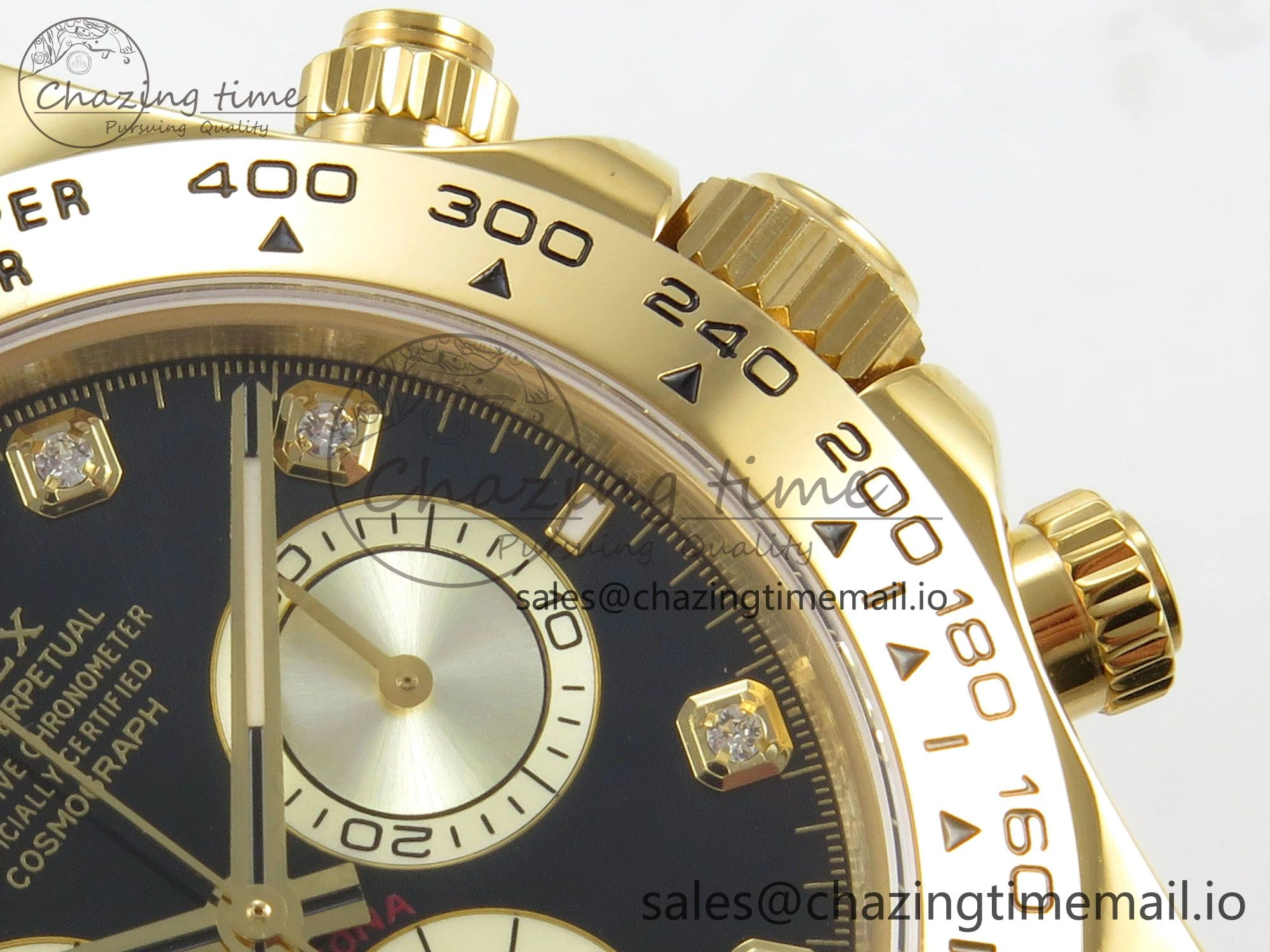 Soft Daytona 126508 YG Clean 1:1 Best Edition Black YG Diamonds Dial on YG Bracelet Super Clone DD 245