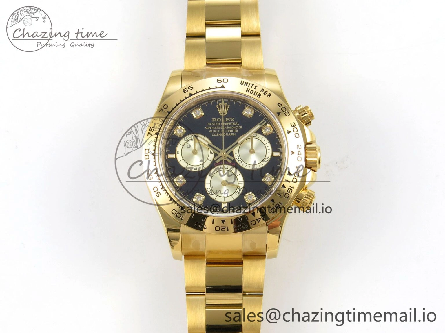 Soft Daytona 126508 YG Clean 1:1 Best Edition Black YG Diamonds Dial on YG Bracelet Super Clone DD 245