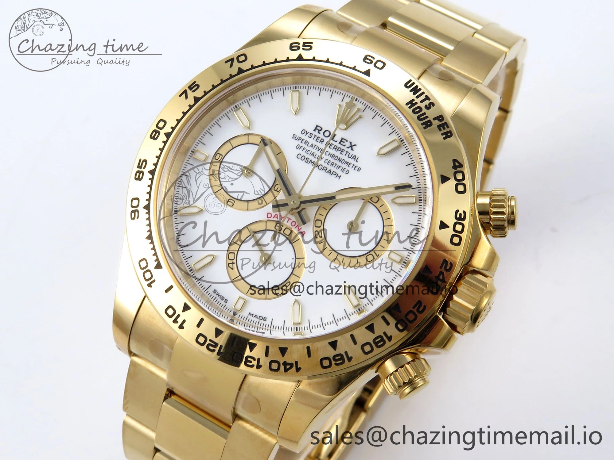 Daytona 126508 YG Clean 1:1 Best Edition White Dial on YG Bracelet Super Clone DD Sleek 246