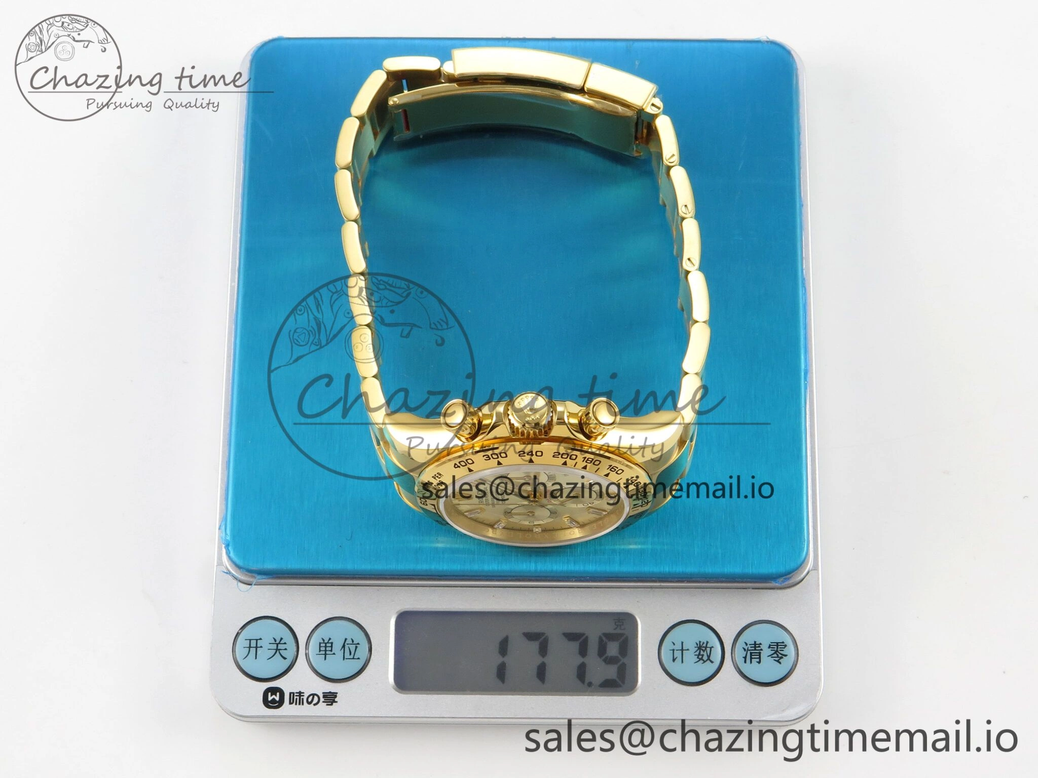 Daytona 126508 YG QF 1:1 Best Edition YG Dial Crystal Markers On YG Bracelet SH4131 V6 (Gain Weight) ComfortFit 305