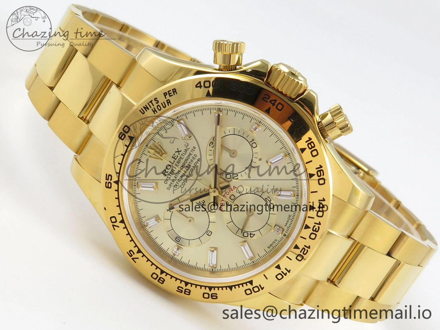 Daytona 126508 YG QF 1:1 Best Edition YG Dial Crystal Markers On YG Bracelet SH4131 V6 (Gain Weight) ComfortFit 305
