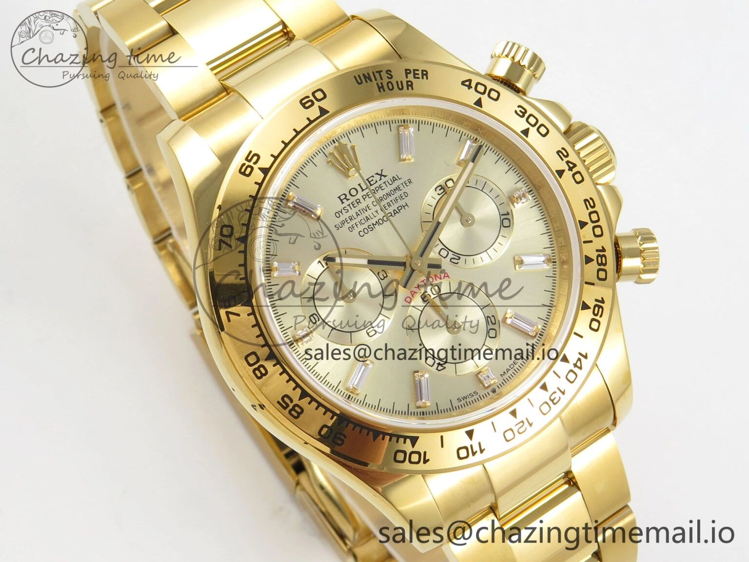 Daytona 126508 YG QF 1:1 Best Edition YG Dial Crystal Markers On YG Bracelet SH4131 V6 (Gain Weight) ComfortFit 305