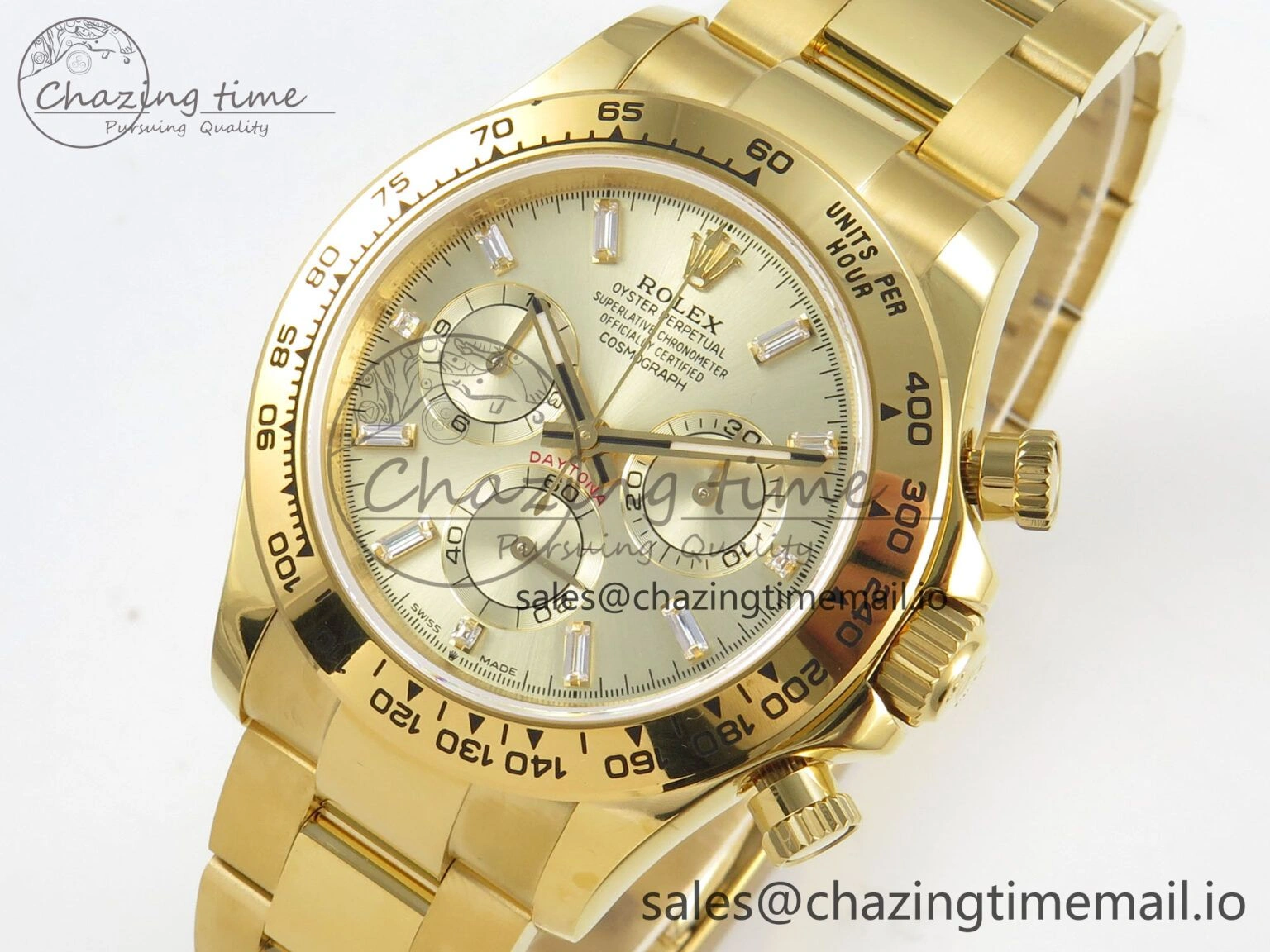 Daytona 126508 YG QF 1:1 Best Edition YG Dial Crystal Markers On YG Bracelet SH4131 V6 (Gain Weight) ComfortFit 305