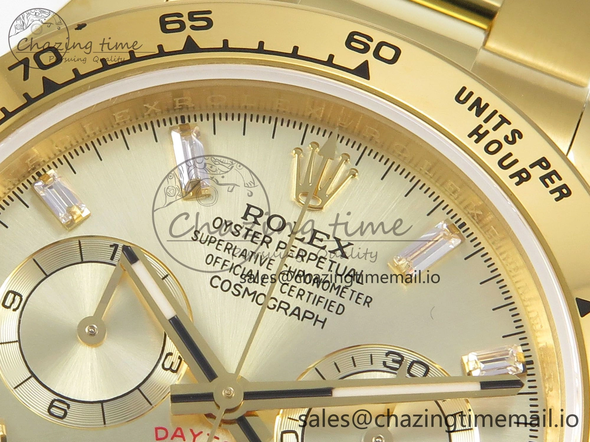 Daytona 126508 YG QF 1:1 Best Edition YG Dial Crystal Markers On YG Bracelet SH4131 V6 (Gain Weight) ComfortFit 305