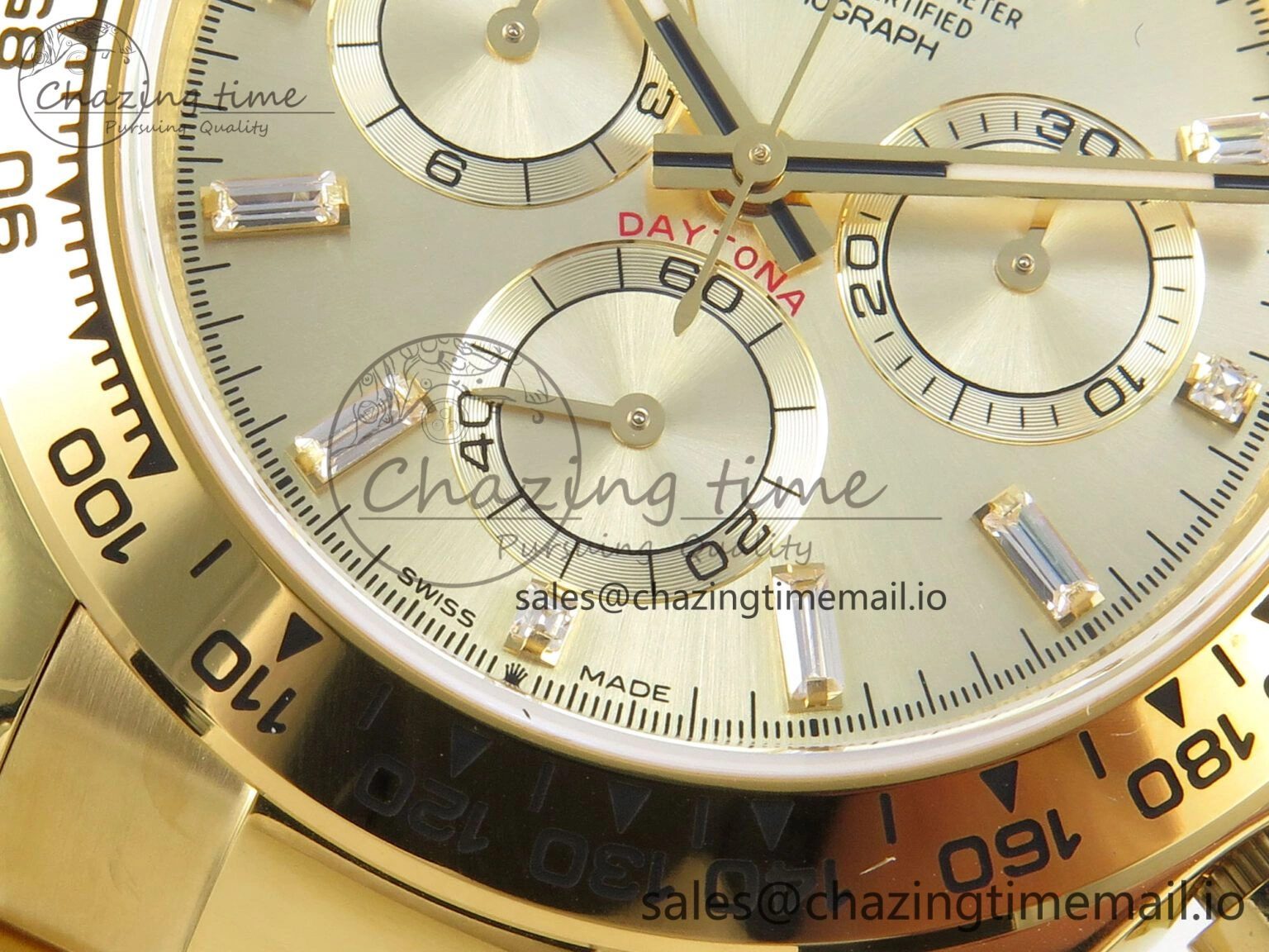 Daytona 126508 YG QF 1:1 Best Edition YG Dial Crystal Markers On YG Bracelet SH4131 V6 (Gain Weight) ComfortFit 305