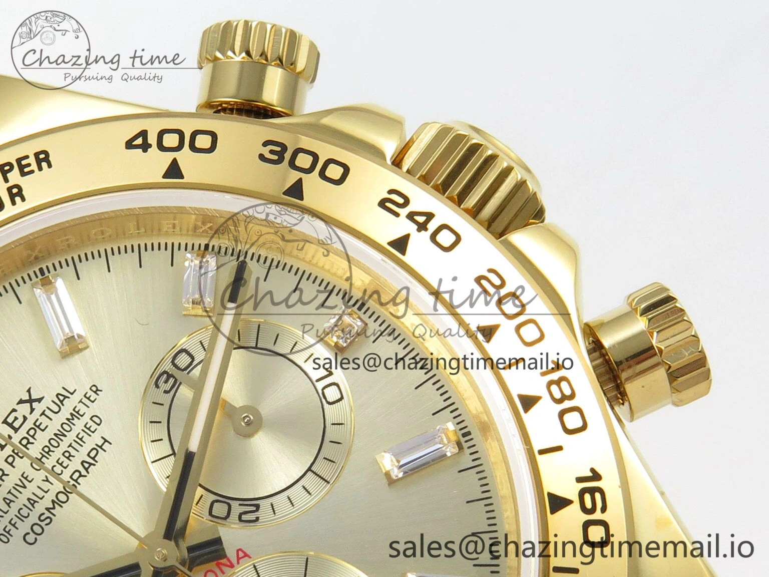 Daytona 126508 YG QF 1:1 Best Edition YG Dial Crystal Markers On YG Bracelet SH4131 V6 (Gain Weight) ComfortFit 305