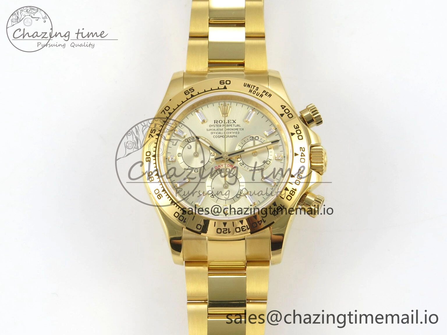 Daytona 126508 YG QF 1:1 Best Edition YG Dial Crystal Markers On YG Bracelet SH4131 V6 (Gain Weight) ComfortFit 305