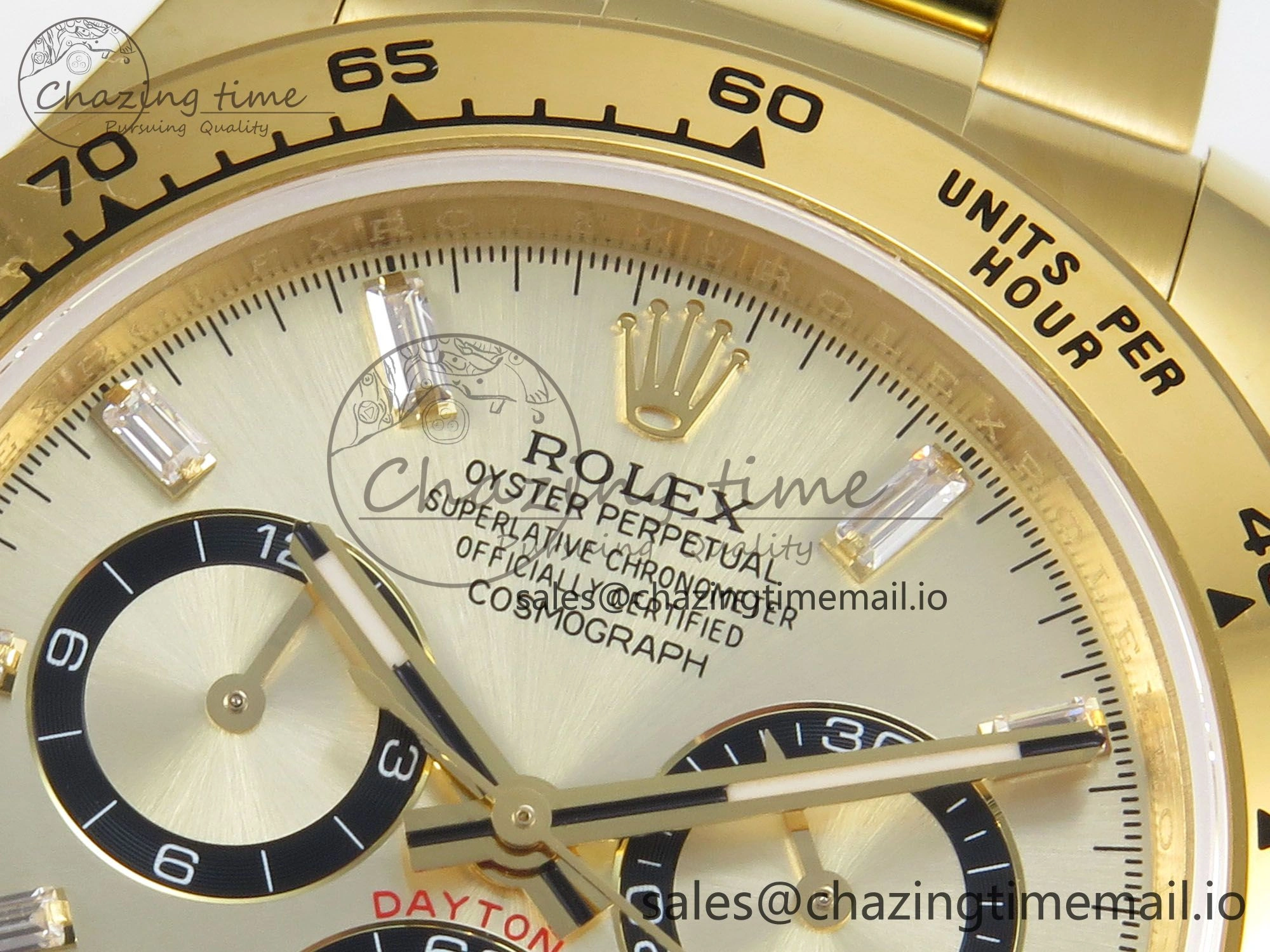 Daytona 126508 YG QF 1:1 Best Edition YG Black Dial Crystal Markers On YG Bracelet SH4131 V6 (Gain Weight) Elegant 309