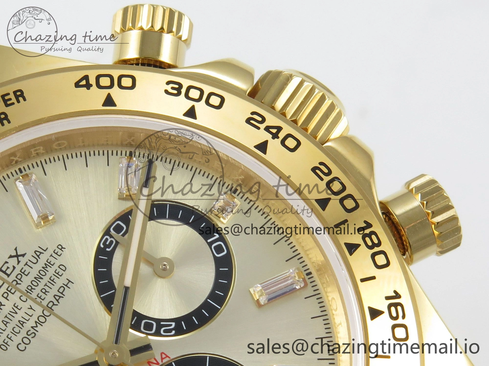 Daytona 126508 YG QF 1:1 Best Edition YG Black Dial Crystal Markers On YG Bracelet SH4131 V6 (Gain Weight) Elegant 309