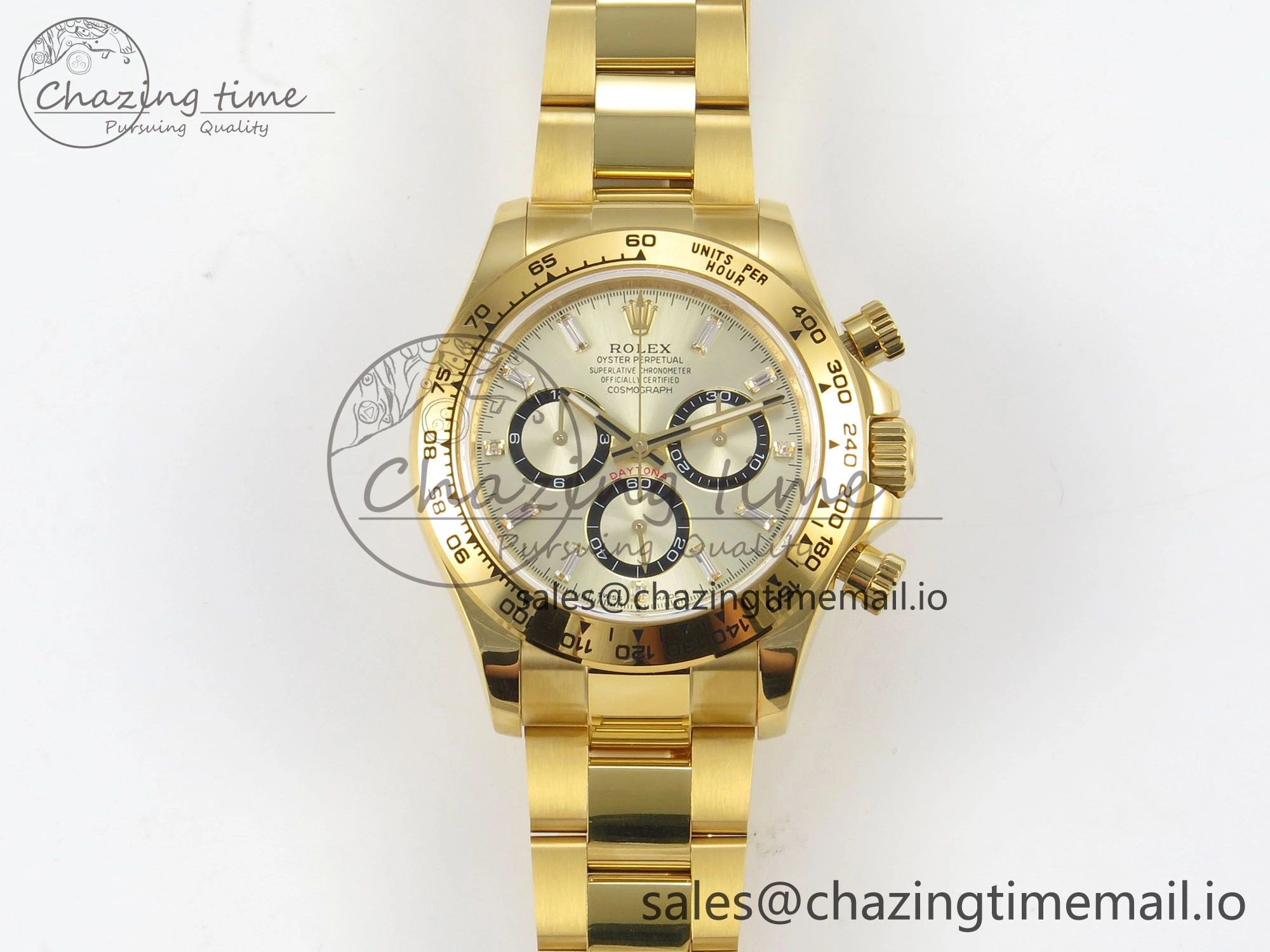 Daytona 126508 YG QF 1:1 Best Edition YG Black Dial Crystal Markers On YG Bracelet SH4131 V6 (Gain Weight) Elegant 309