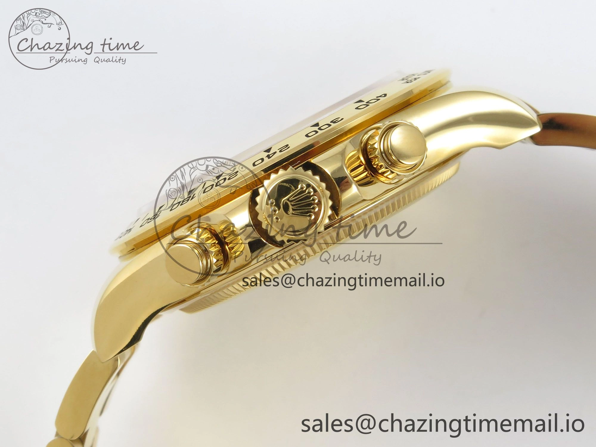 Daytona 126508 YG QF 1:1 Best Edition YG Black Dial Crystal Markers On YG Bracelet SH4131 V6 (Gain Weight) Elegant 309