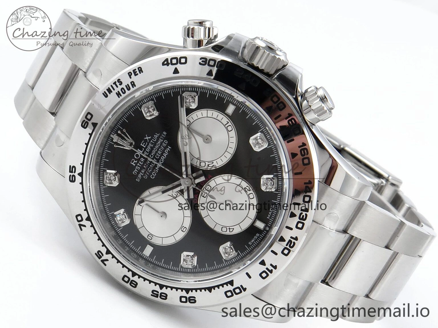 Daytona 126509 APSF 1:1 Best Edition Black Silver Diamonds Dial on SS Braclet SH Popular 585