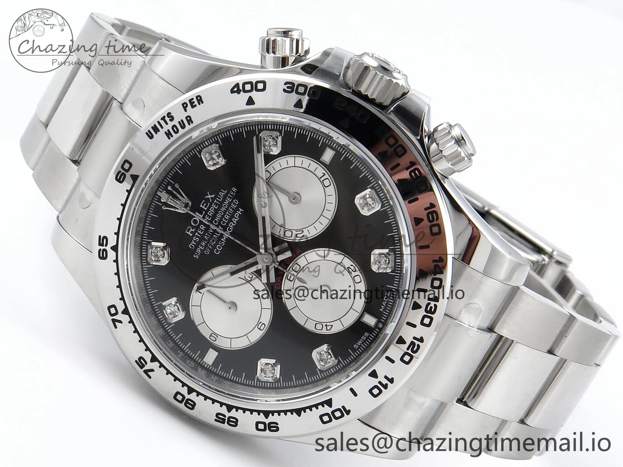Daytona 126509 APSF 1:1 Best Edition Black Silver Diamonds Dial on SS Braclet SH Popular 585