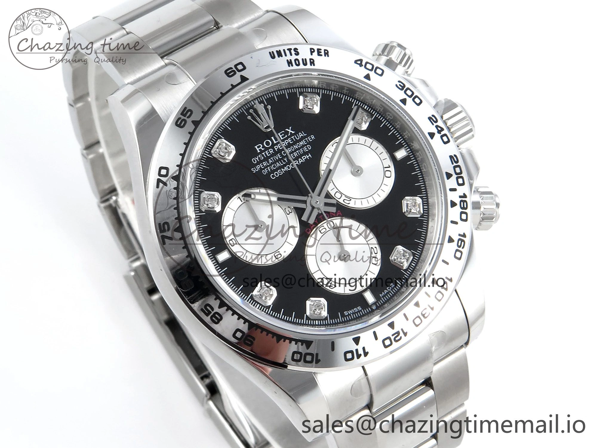 Daytona 126509 APSF 1:1 Best Edition Black Silver Diamonds Dial on SS Braclet SH Popular 585
