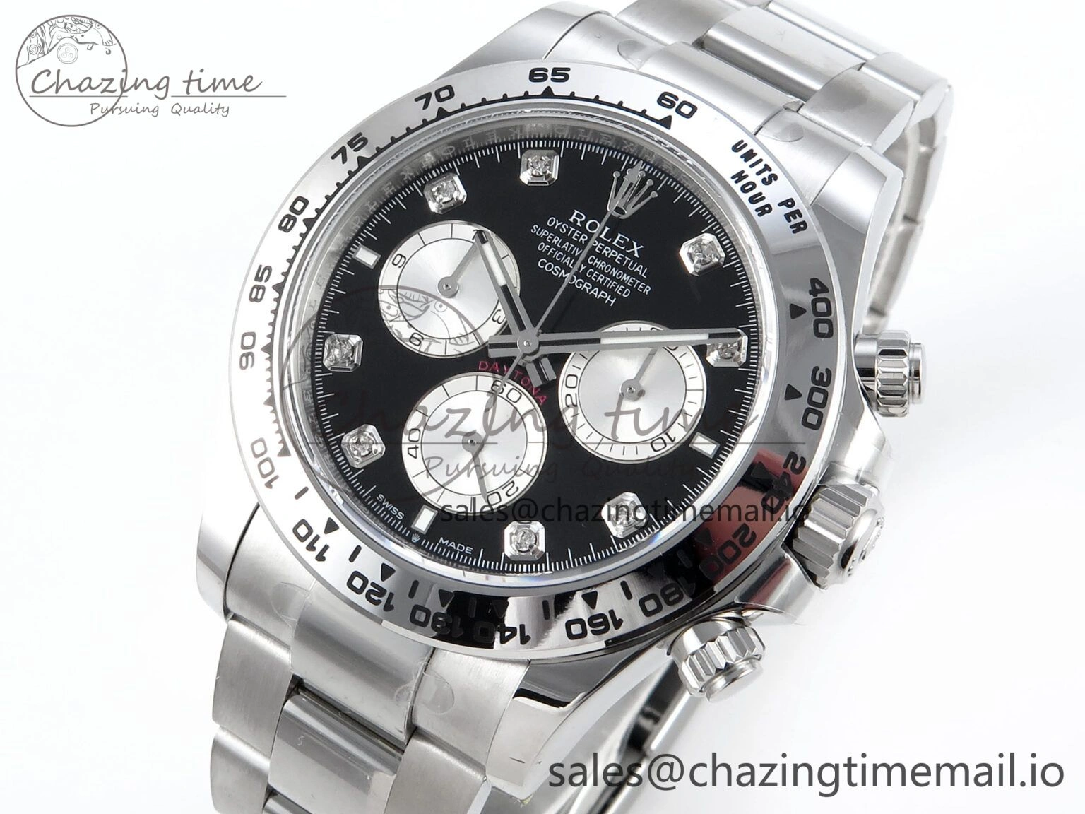 Daytona 126509 APSF 1:1 Best Edition Black Silver Diamonds Dial on SS Braclet SH Popular 585