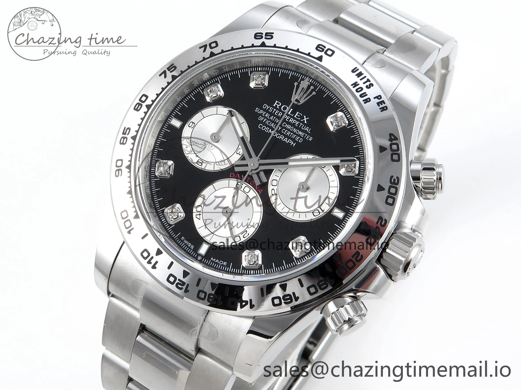 Daytona 126509 APSF 1:1 Best Edition Black Silver Diamonds Dial on SS Braclet SH Popular 585