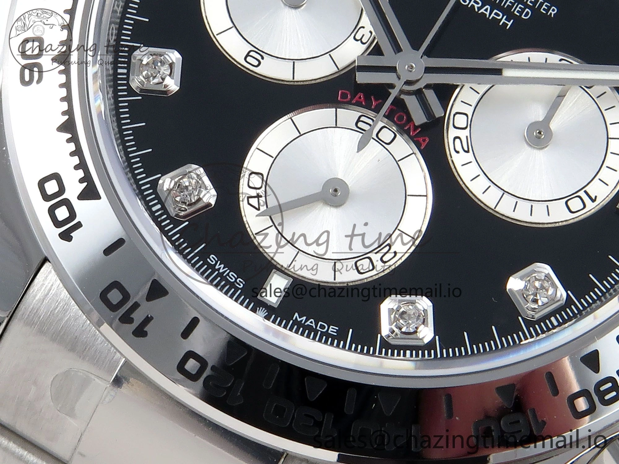 Daytona 126509 APSF 1:1 Best Edition Black Silver Diamonds Dial on SS Braclet SH Popular 585
