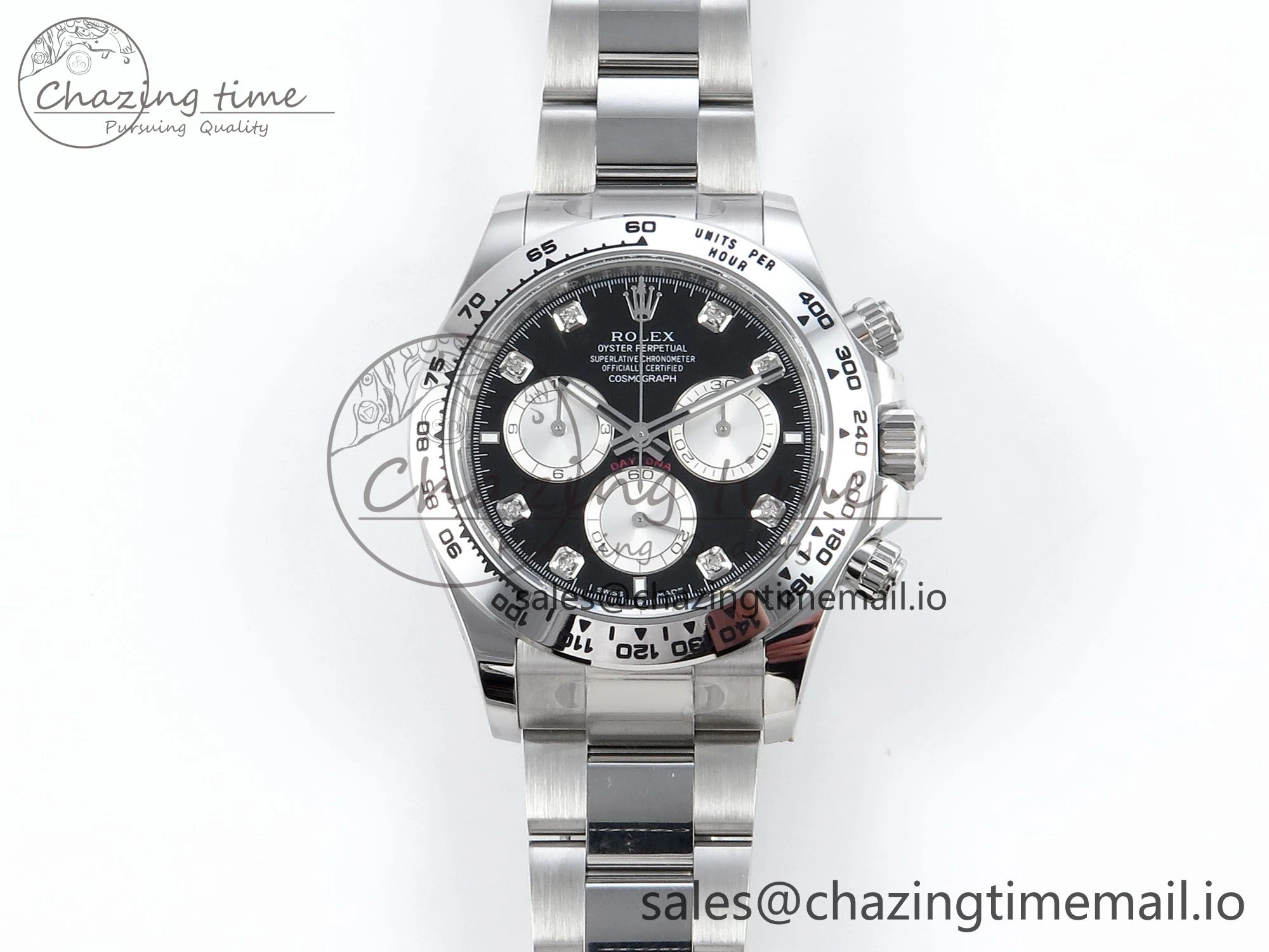 Daytona 126509 APSF 1:1 Best Edition Black Silver Diamonds Dial on SS Braclet SH Popular 585