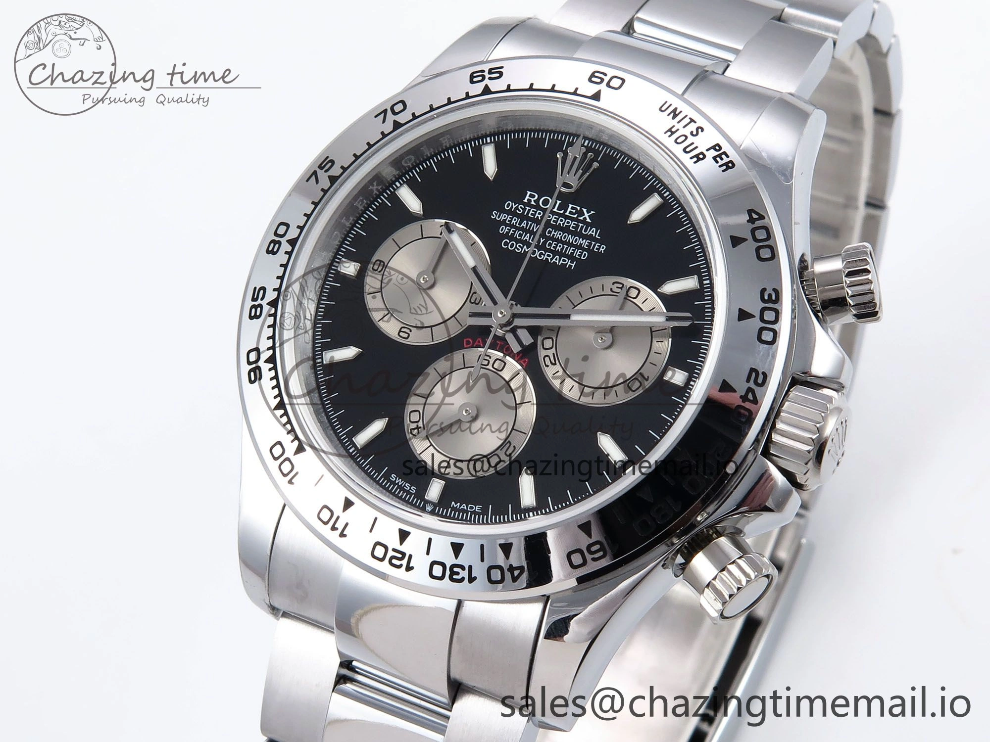 Daytona 126509 QF 1:1 Best Edition Black Silver Dial on SS Bracelet SH4131 V6 (Gain Weight） EasyMatch 1007