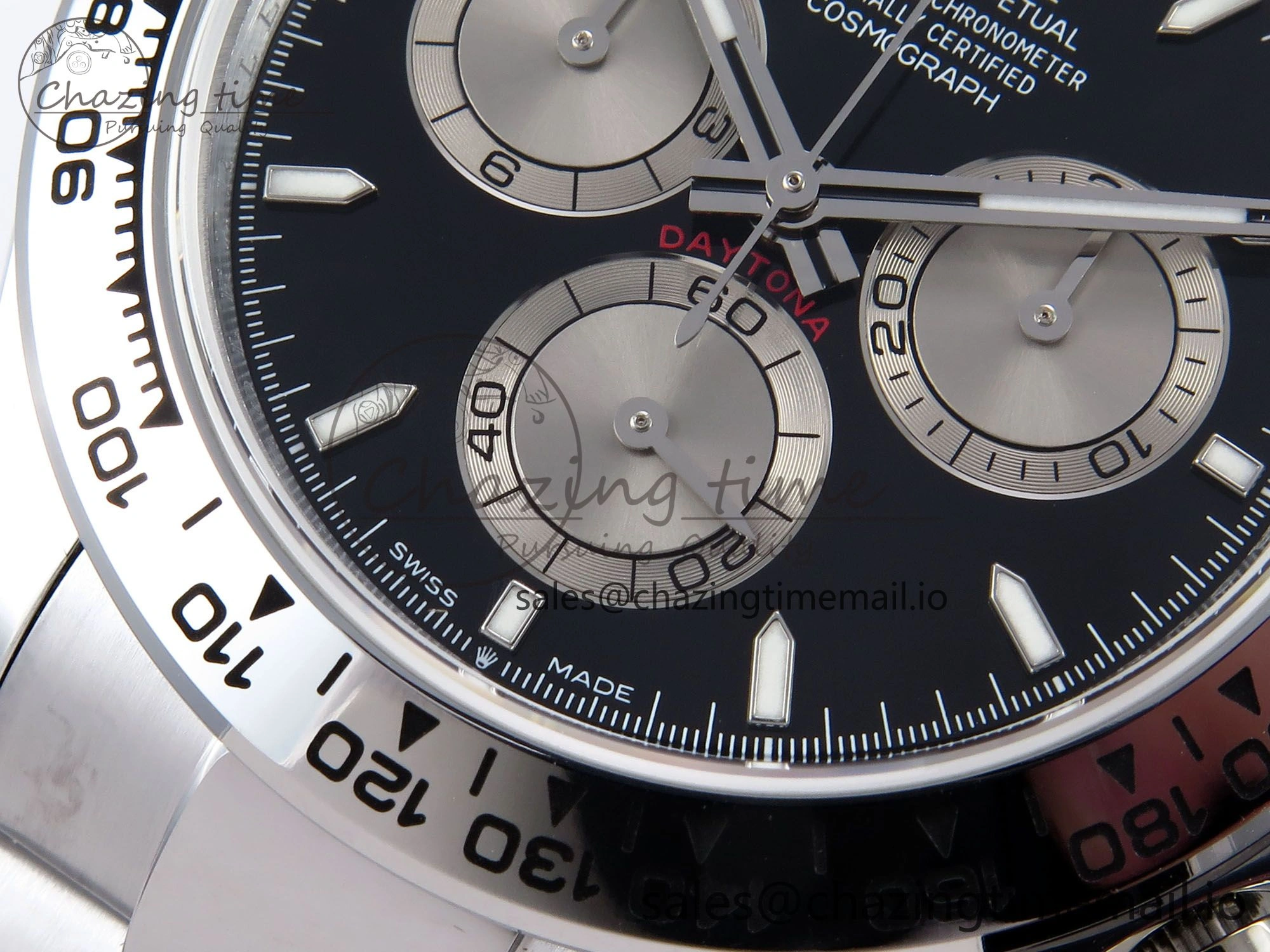 Daytona 126509 QF 1:1 Best Edition Black Silver Dial on SS Bracelet SH4131 V6 (Gain Weight） EasyMatch 1007