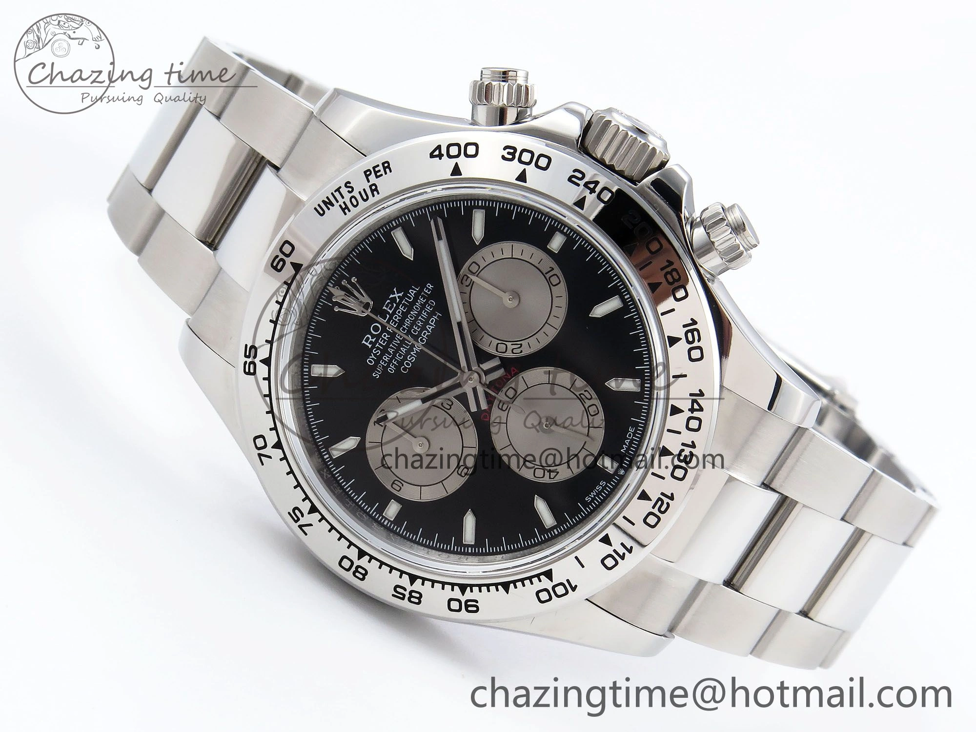FastDry Daytona 126509 QF 1:1 Best Edition Black Silver Dial on SS Braclet SH4131 V 1288