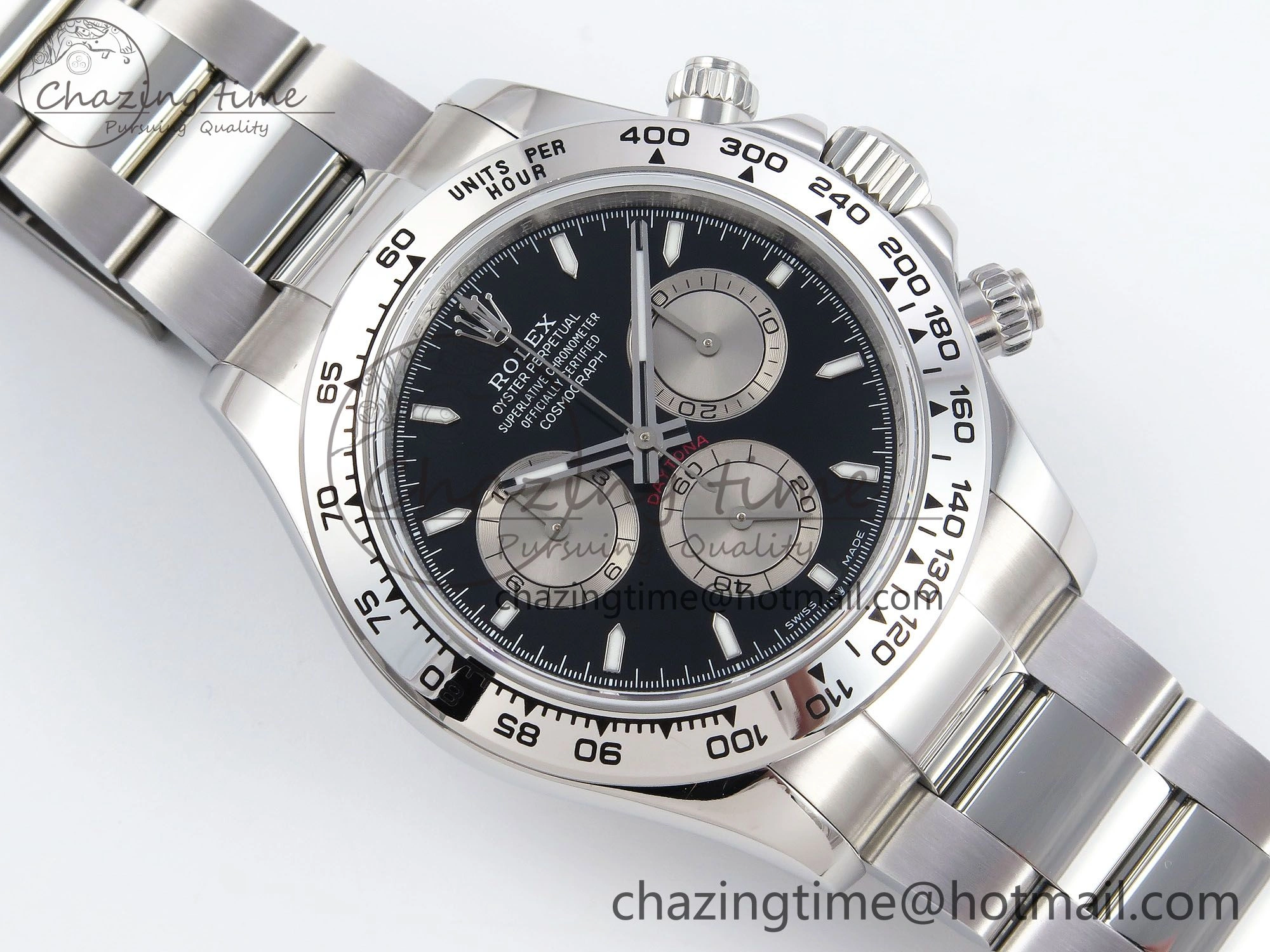 FastDry Daytona 126509 QF 1:1 Best Edition Black Silver Dial on SS Braclet SH4131 V 1288