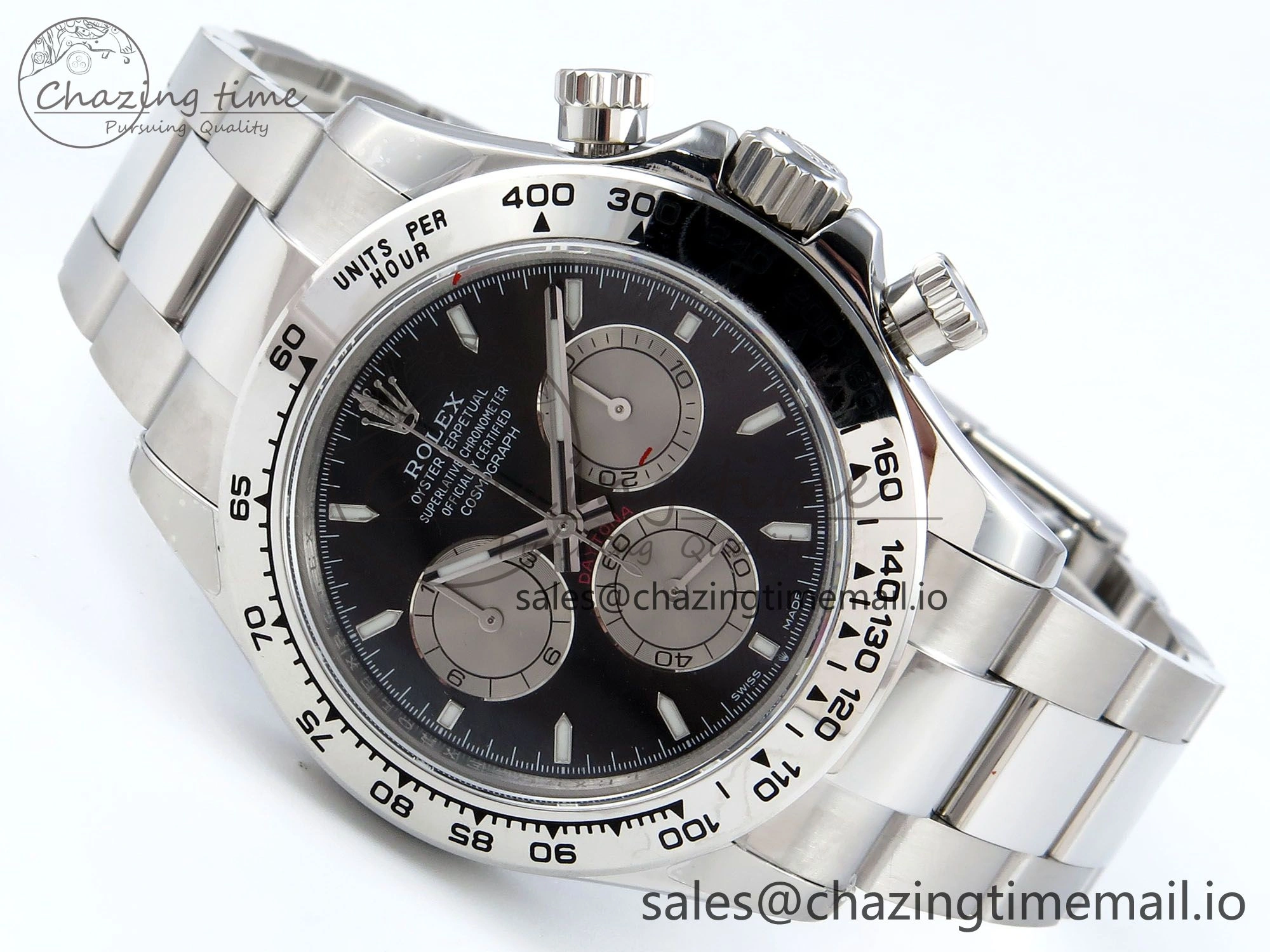 Breathable Daytona 126509 QF 1:1 Best Edition Black Silver Dial on SS Braclet SH4131 V 713